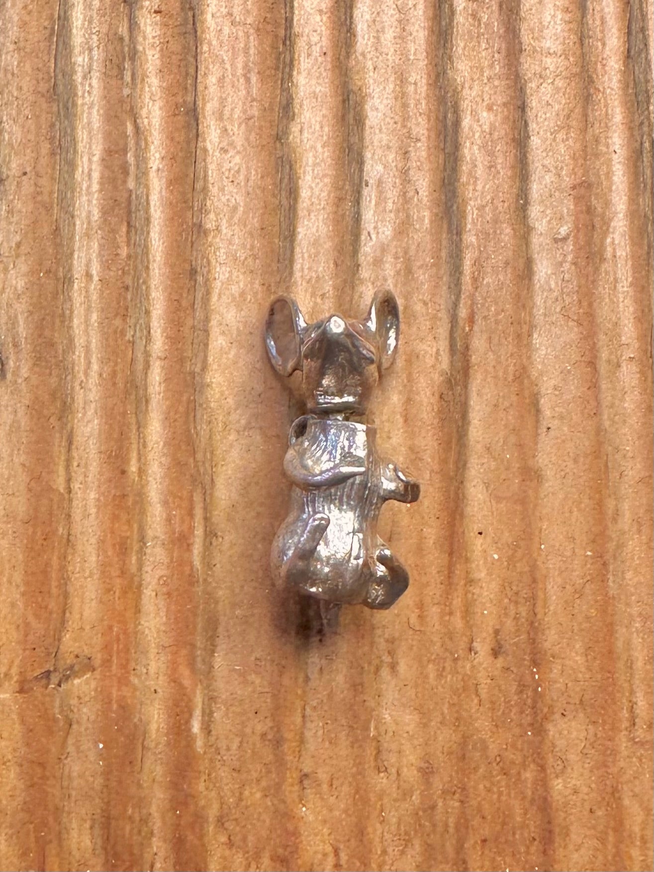 Articulated Mouse Rotating 925 Sterling Silver Charm Pendant