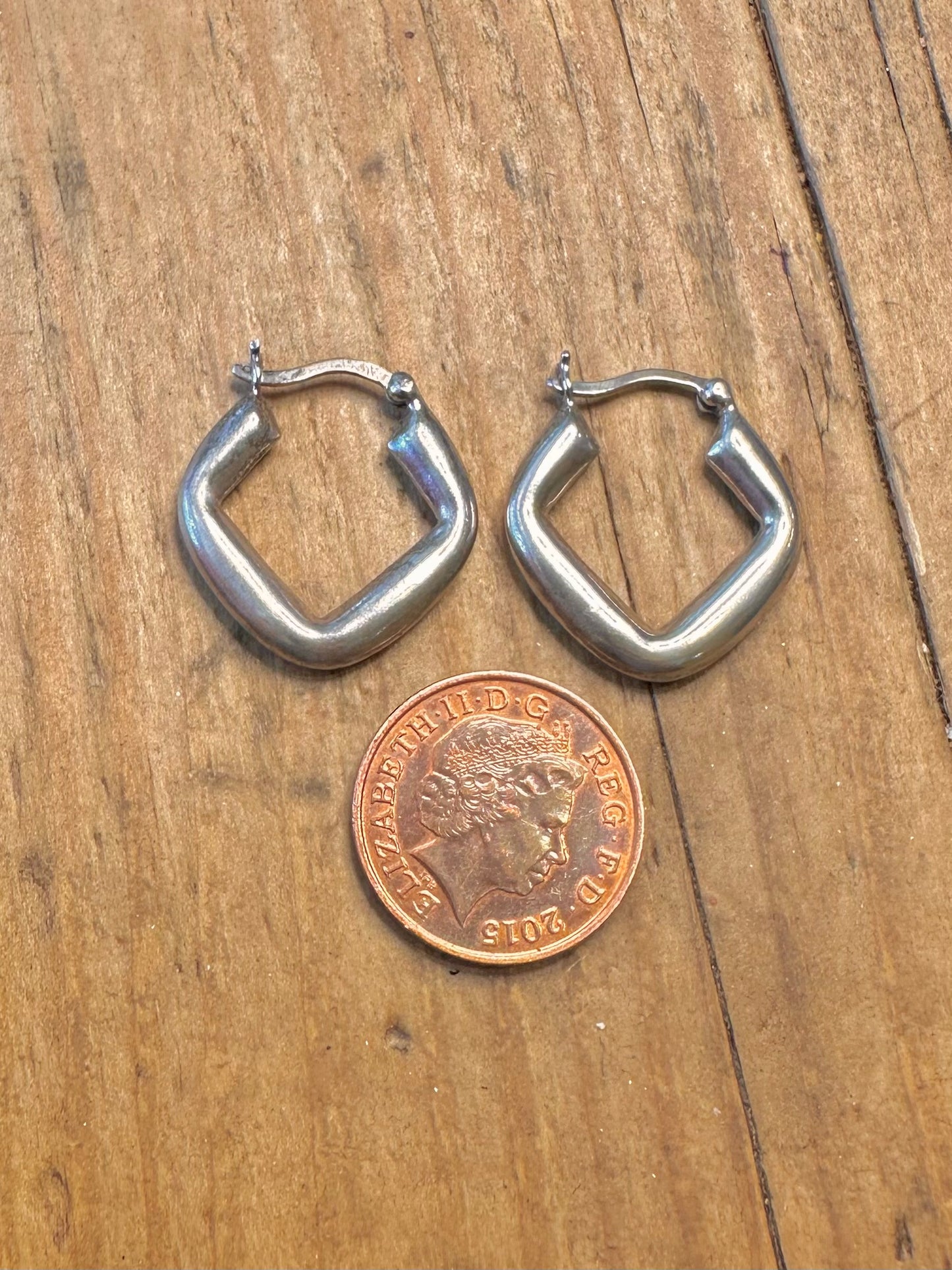 Geometric Shaped Hoops 925 Sterling Silver Earrings