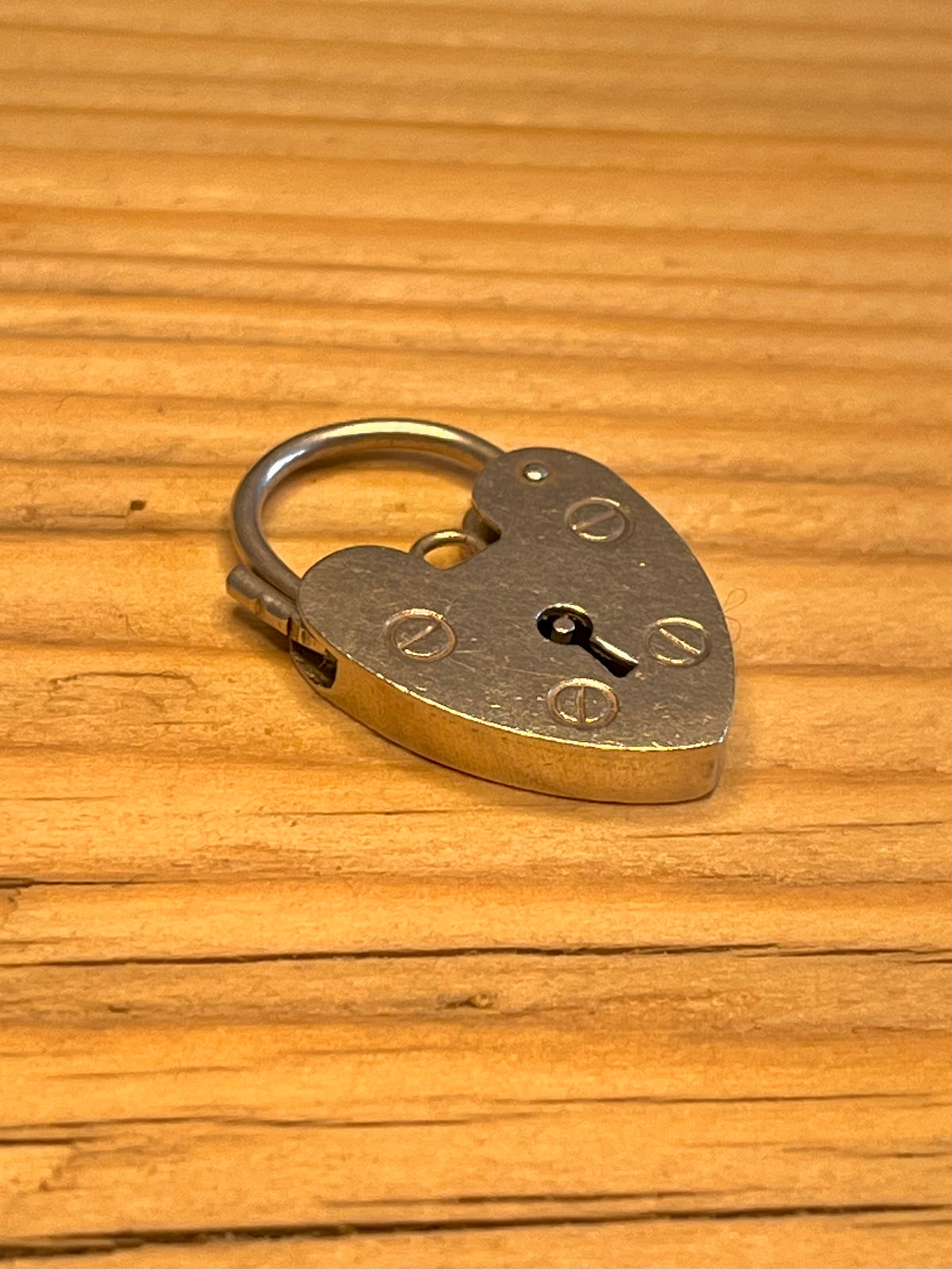 Heart Shaped 1974 Padlock Maker PJ Birmingham 925 Sterling Silver Pendant