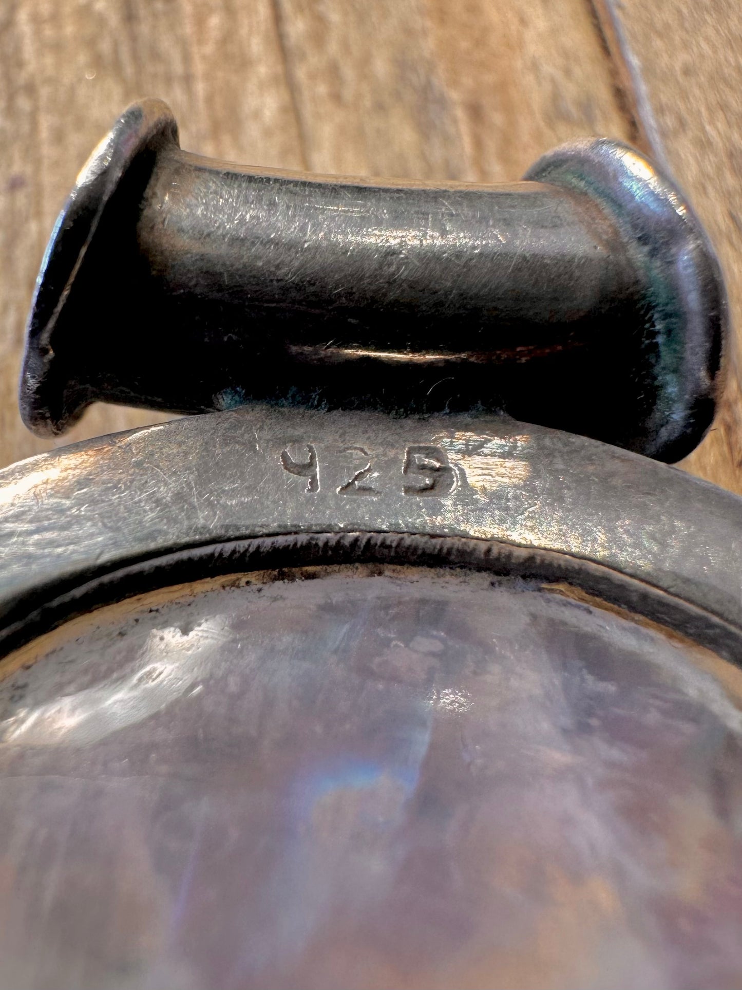 Regenbogen-Mondstein ovaler 925 Sterling Silber Anhänger