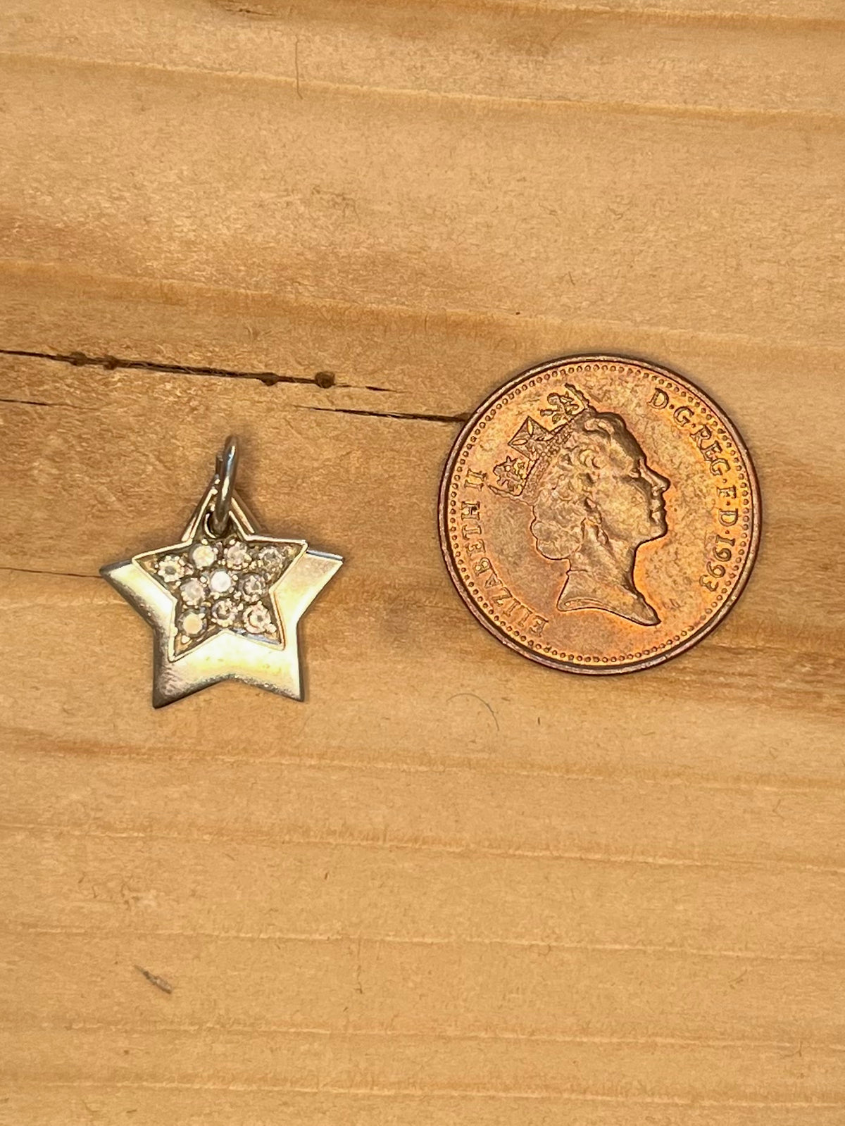 Double CZ Stone Star 925 Sterling Silver Pendant