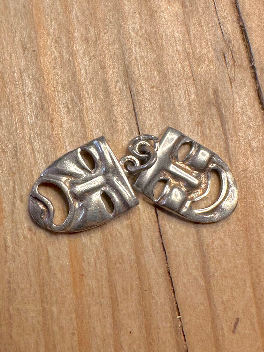 Vintage Comedy and Tragedy 925 Sterling Silver Pendant