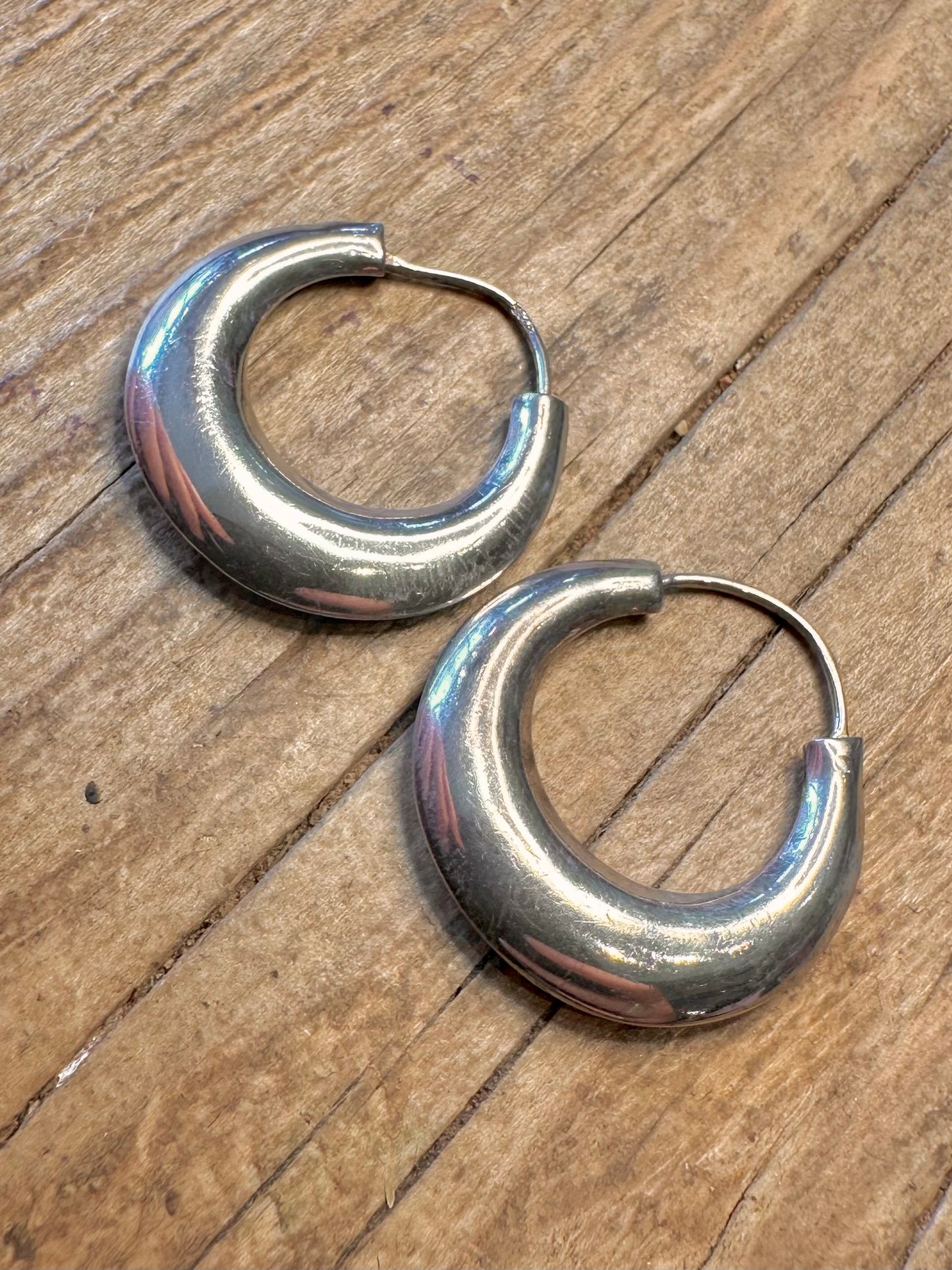 Chunky Puff Hoops Ohrringe aus 925er Sterlingsilber