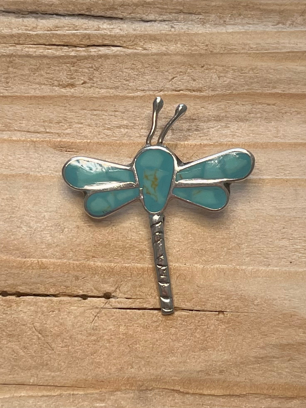Turquoise Dragon Fly 925 Mexico Sterling Silver Brooch