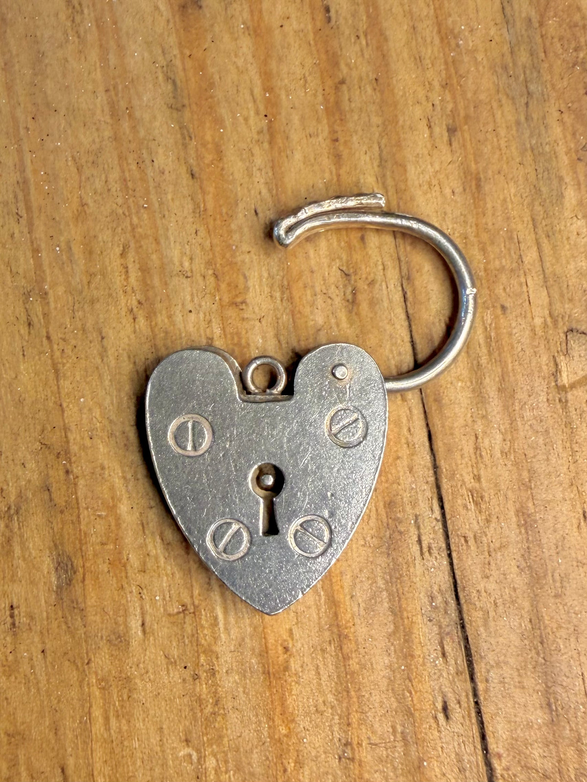 Large Padlock 1970 Hallmarked Maker PJ 925 Sterling Silver Pendant