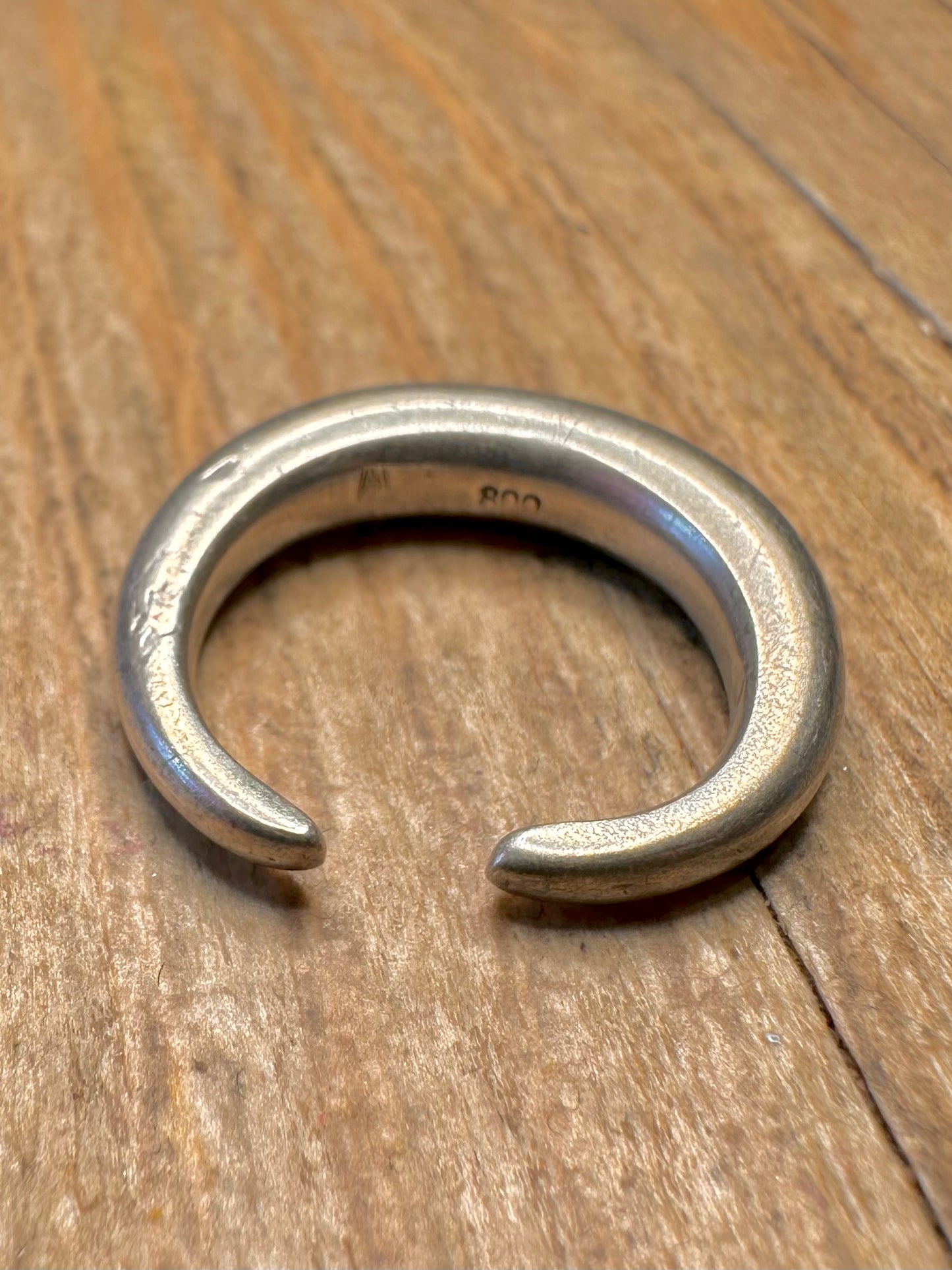 Ring im modernistischen, abgerundeten Design, 800er Silber, Größe N