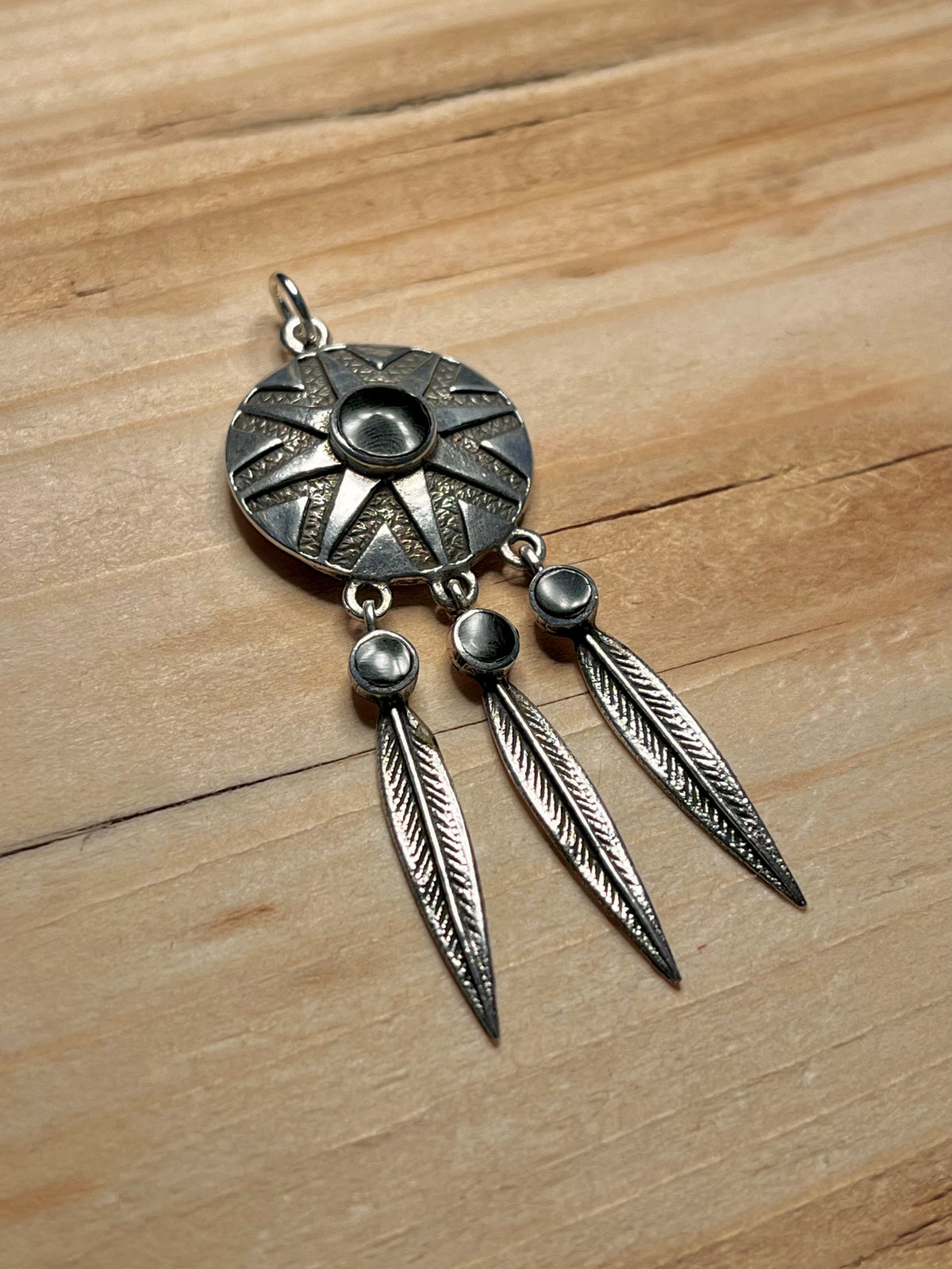Black Onyx Dream Catcher 925 Sterling Silver Pendant