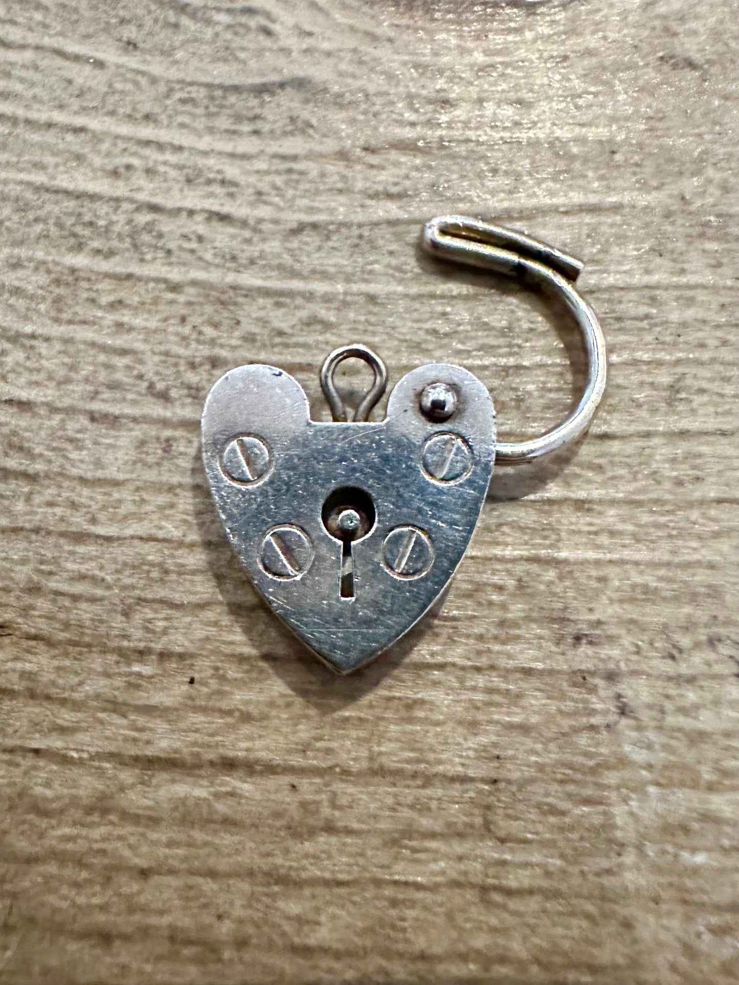 Vintage 1978 Heart Padlock 925 Silver Pendant