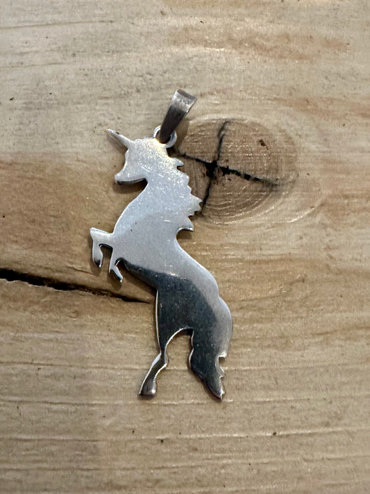 Vintage Unicorn 925 Silver Pendant