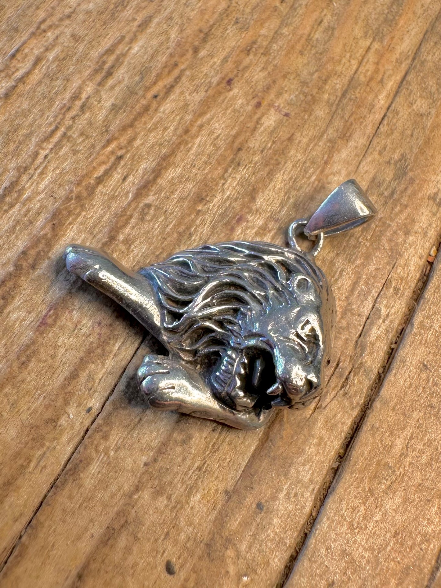 Lion Head 925 Sterling Silver Pendant