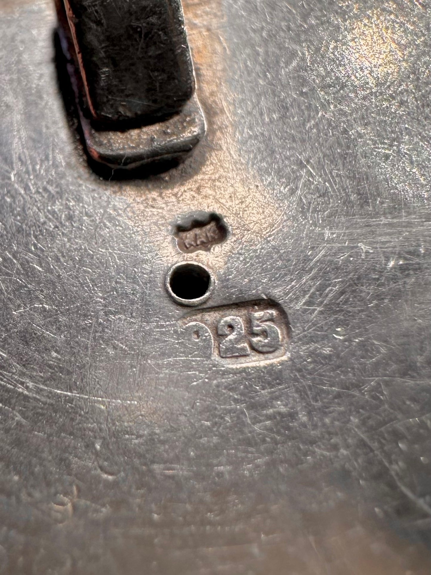 Abstract Square Snowflake Obsidian 925 Sterling Silver Pendant