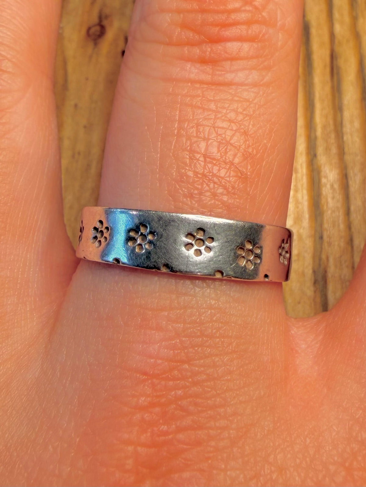 Daisy Flower Band 925 Sterling Silver Size Y Ring