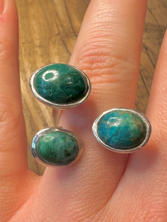 Abstract Turquoise 925 Sterling Silver Size N Ring