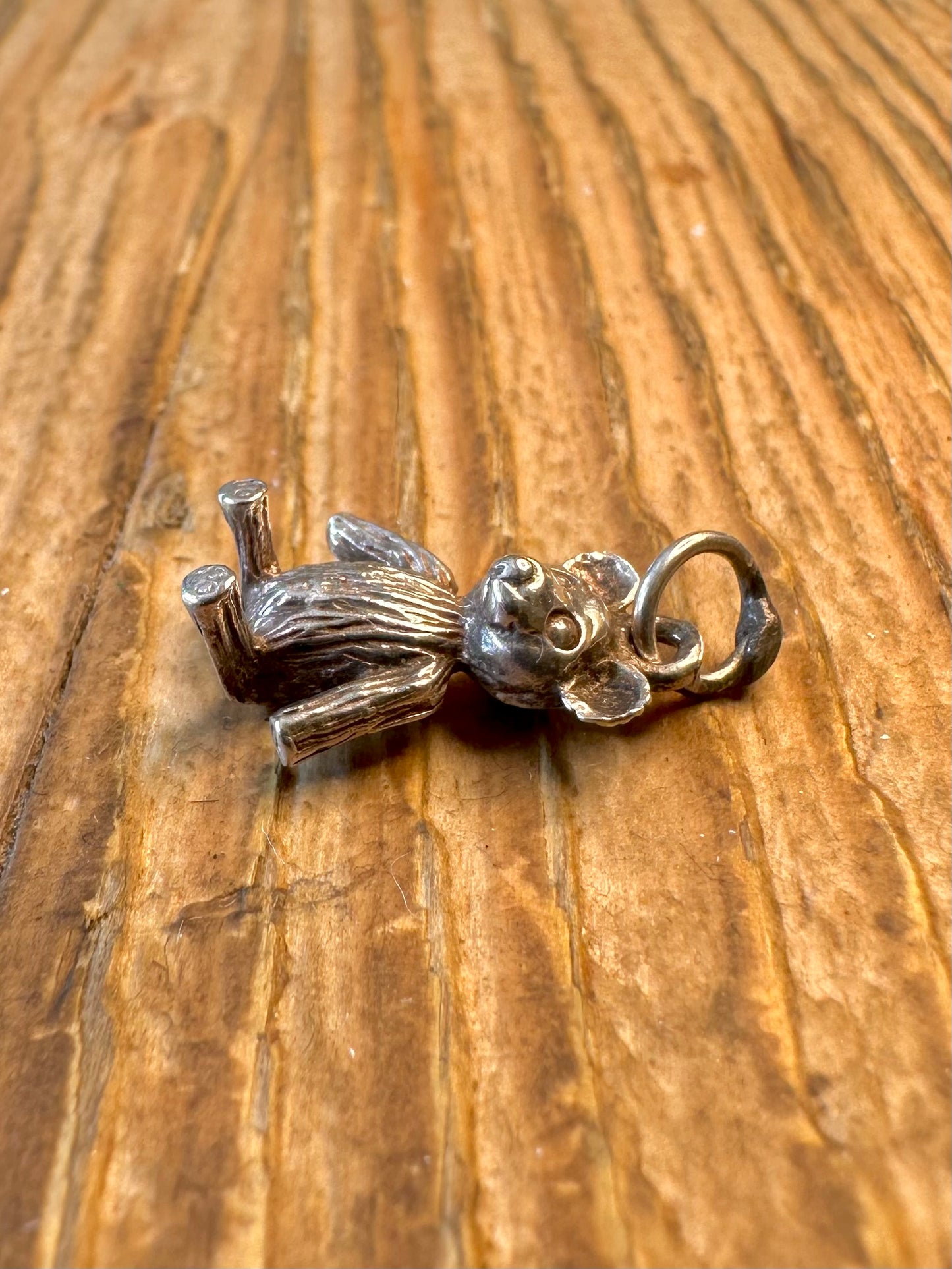 Sitting Teddy 925 Sterling Silver Charm Pendant