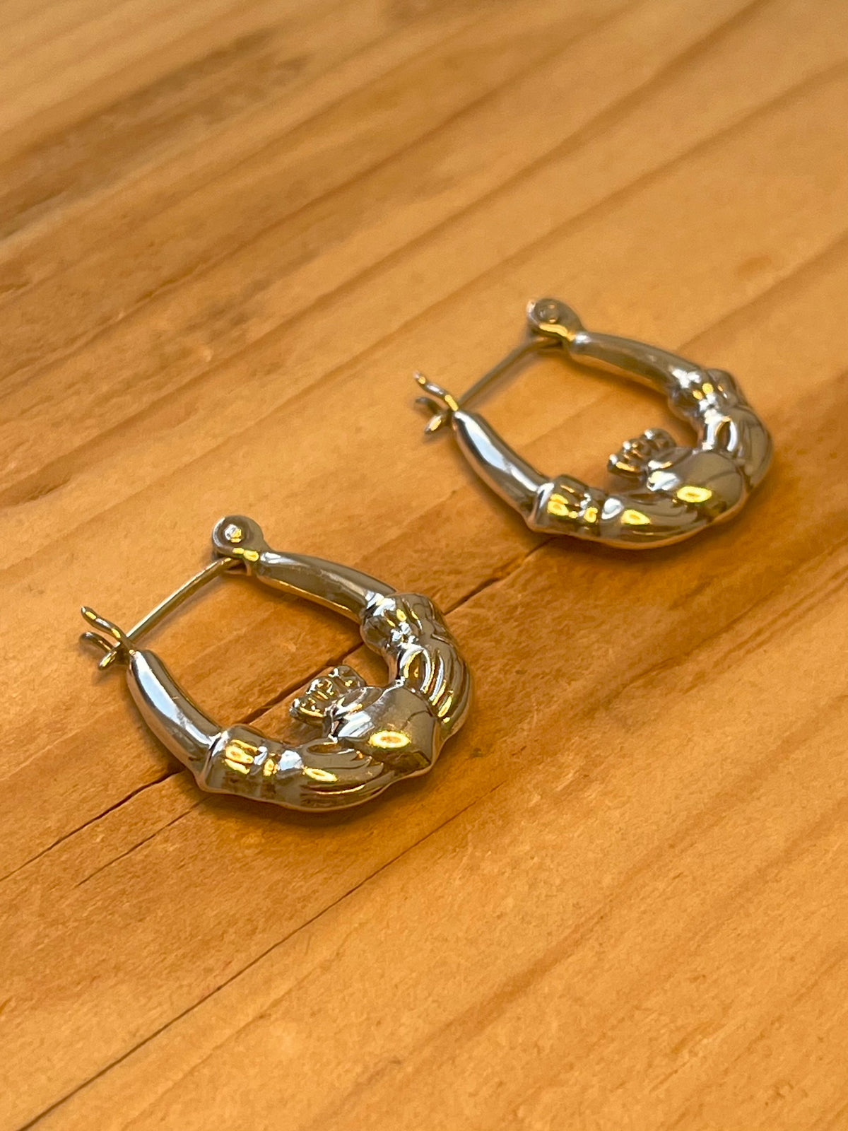 Claddagh Hoops 925 Sterling Silver Earrings