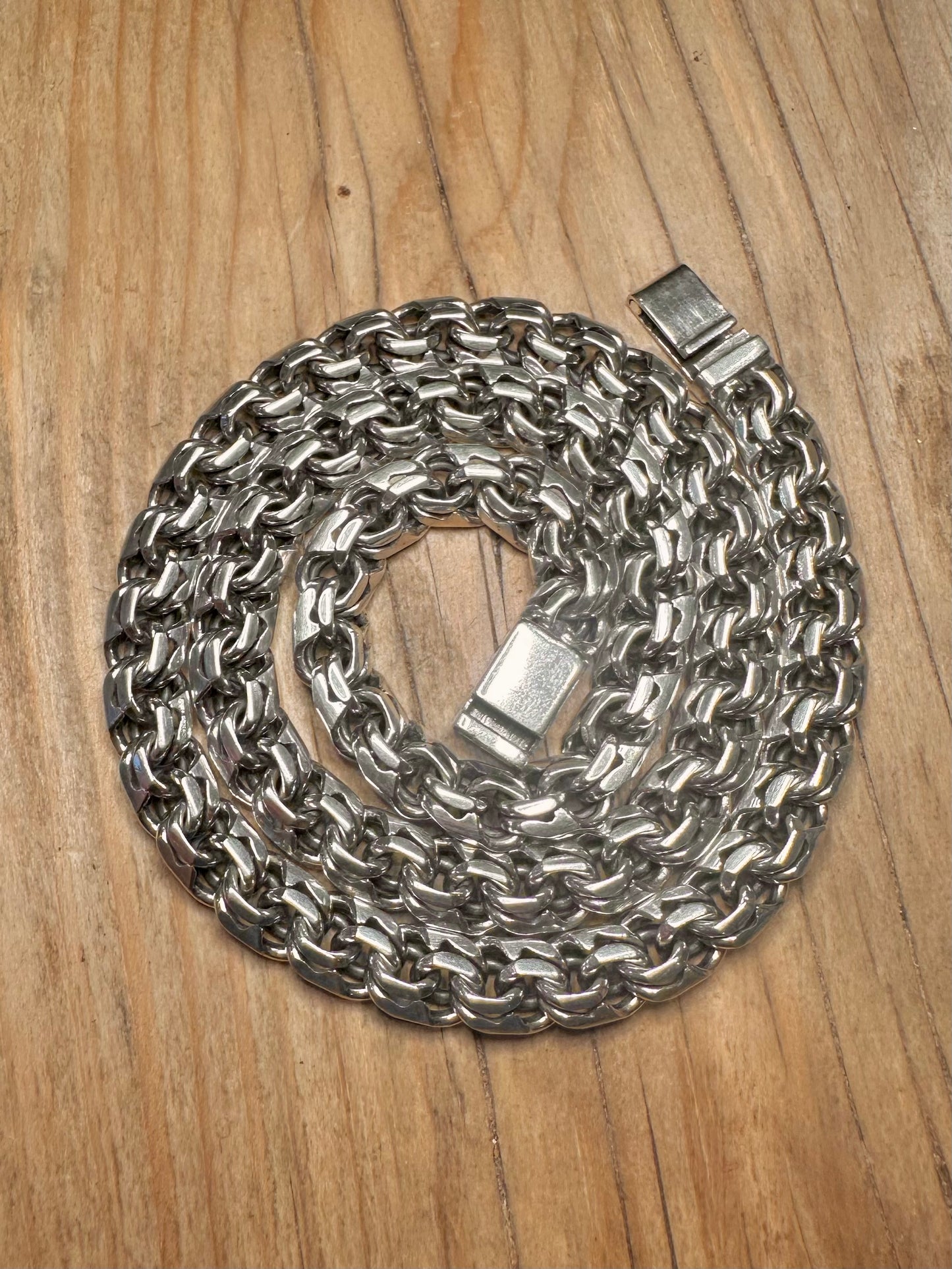 Vintage Bismarck Chunky 925 Sterling Silver 22.5 inch Necklace