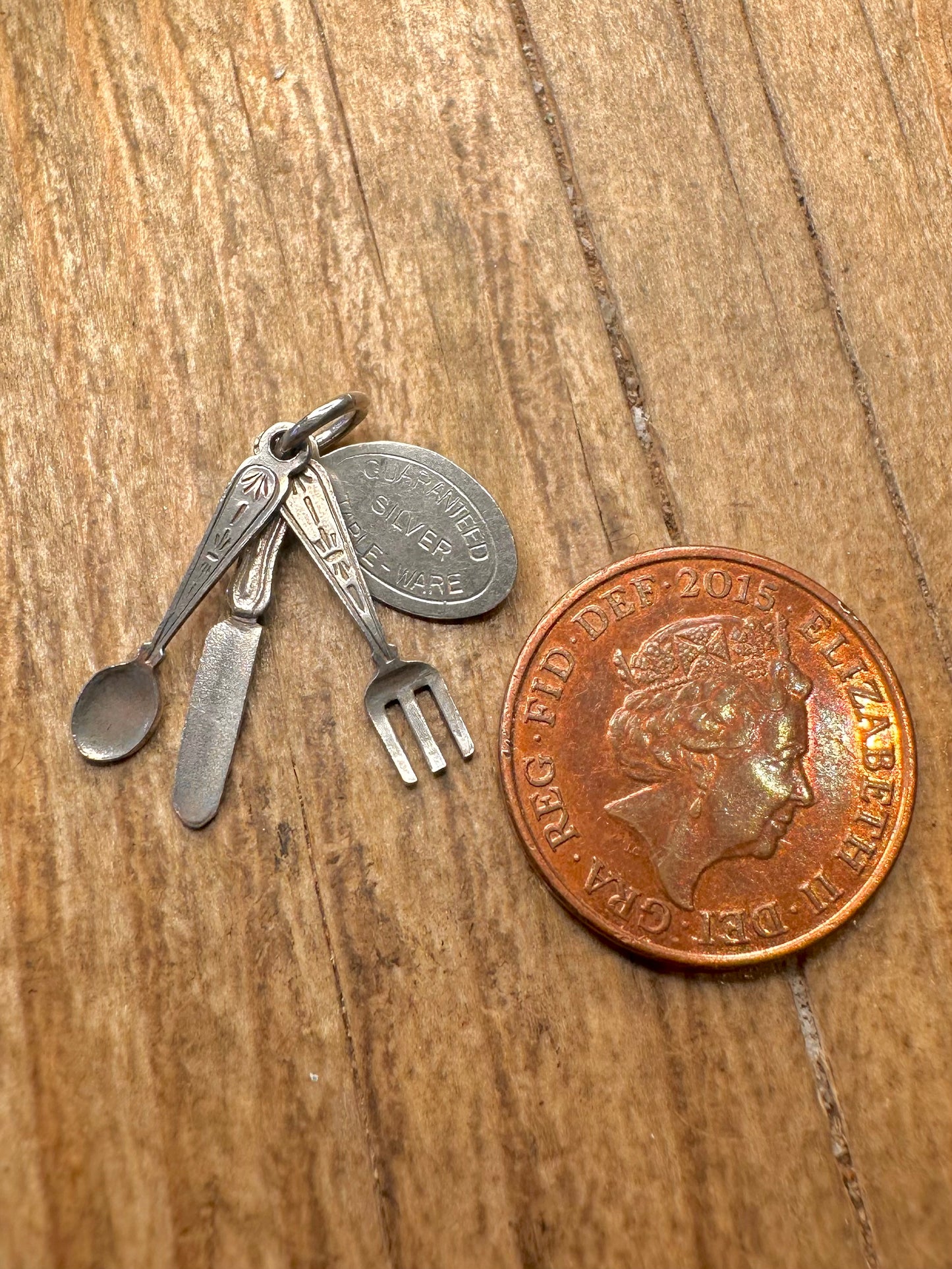 Vintage Cutlery ‘Guaranteed Silver Table Ware’ 925 Sterling Silver Charm Pendant