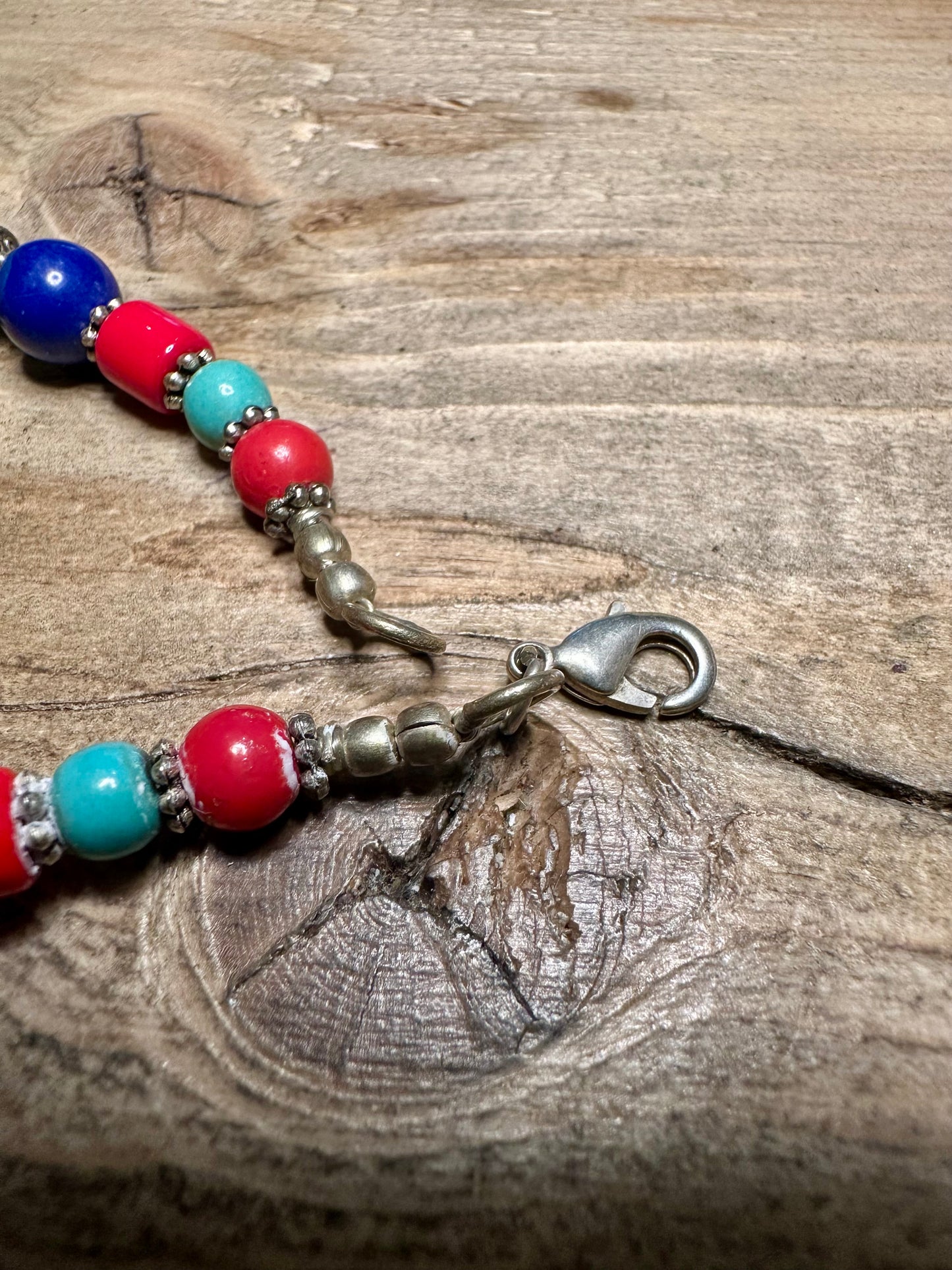 Vintage Raw Coral and Turquoise Costume Bracelet