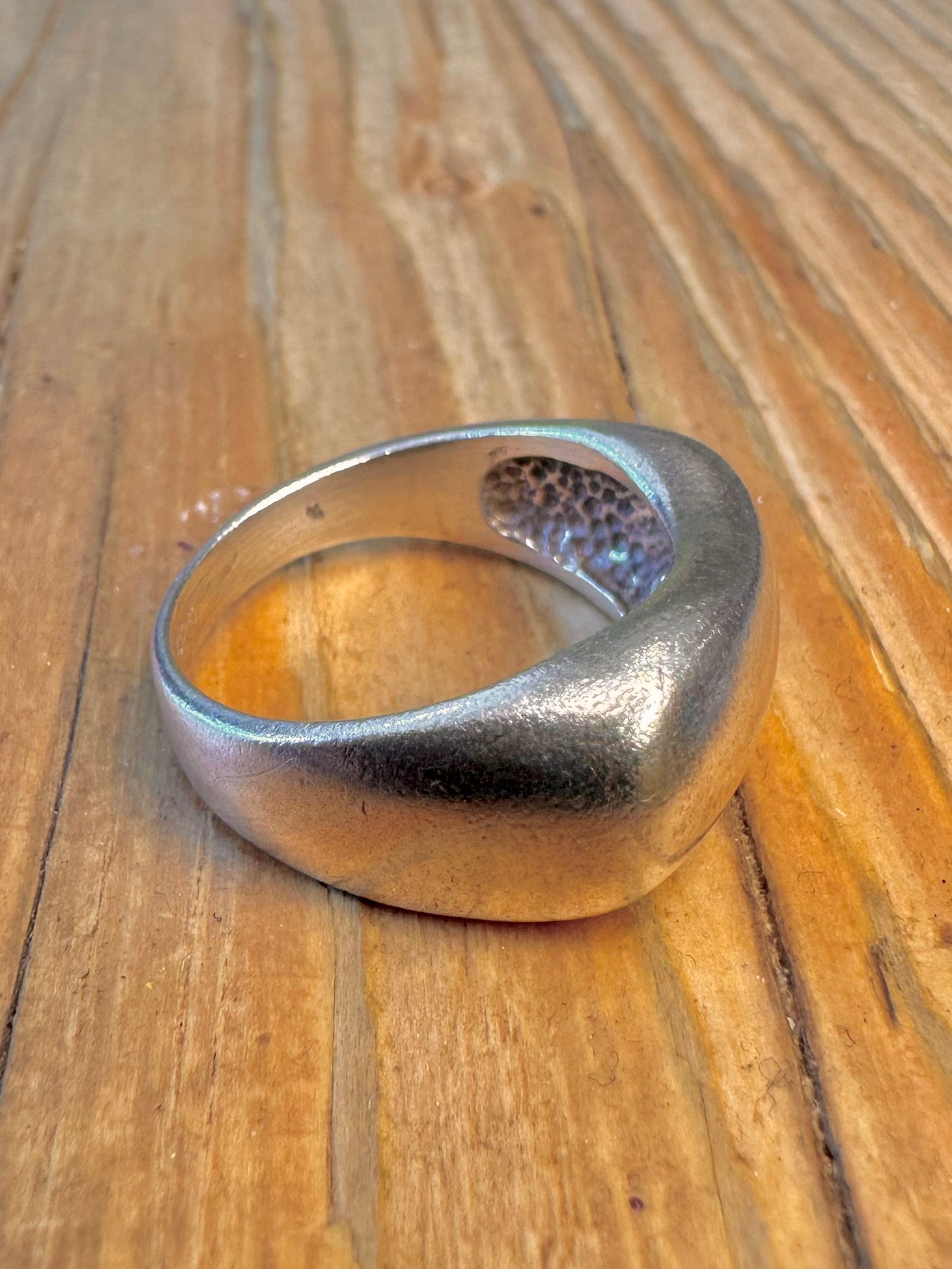Abstract Wavy Rectangle 925 Sterling Silver Size R1/2 Ring