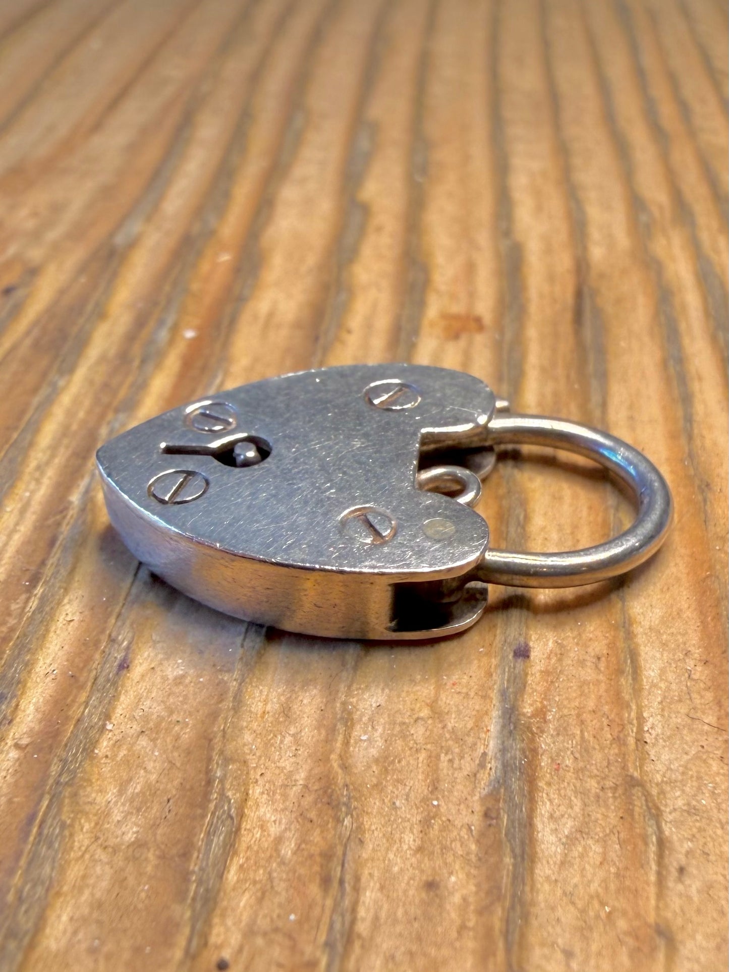 Large Heart 1959 Padlock Maker L&Co Birmingham 925 Sterling Silver Pendant