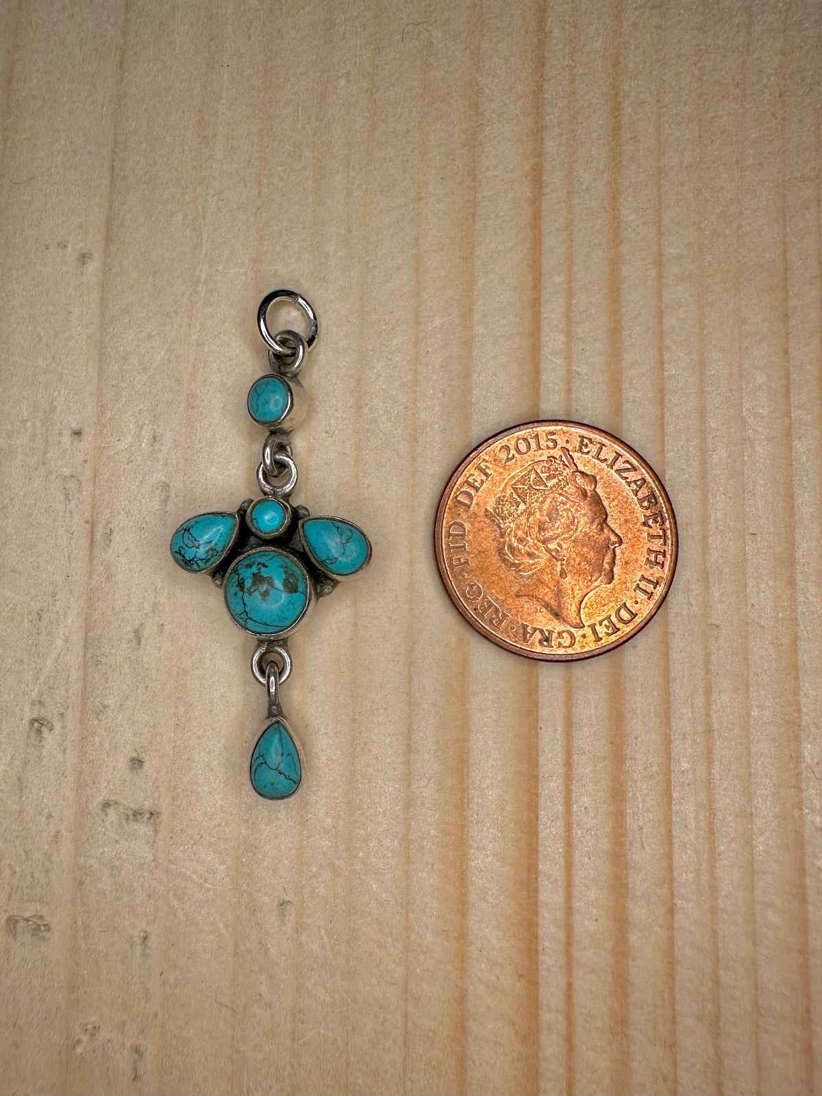 Turquoise Dangle 925 Sterling Silver Pendant