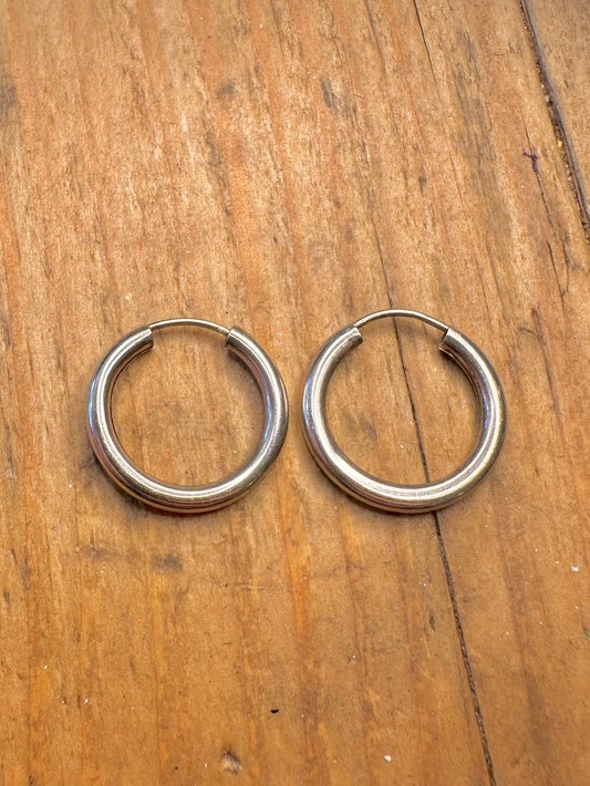 Rounded Hoops 925 Sterling Silver Earrings