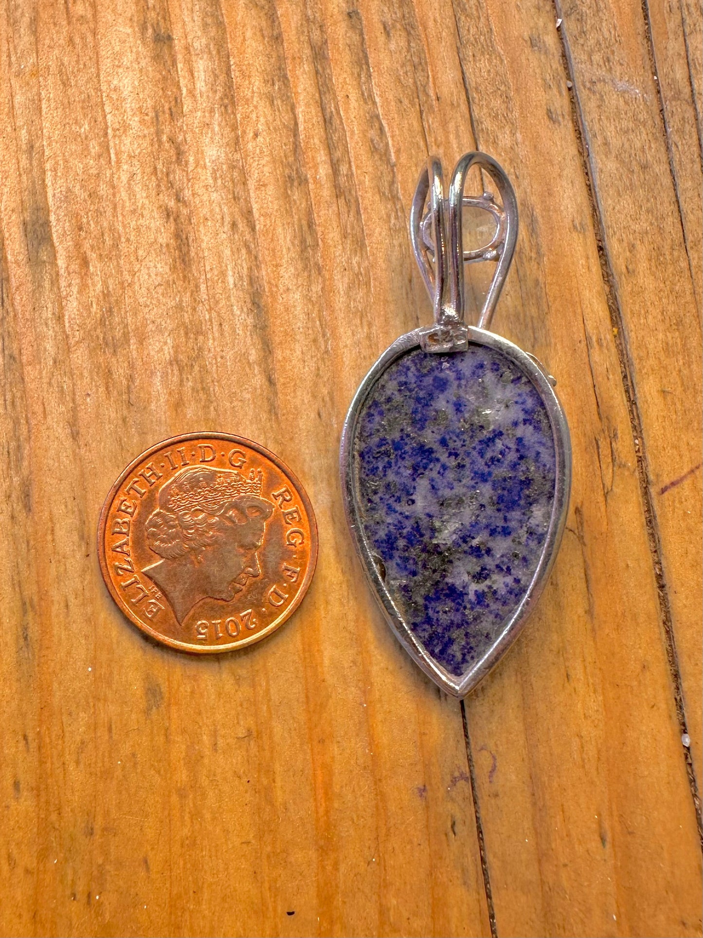 Lapis Pearl and Blue Topaz 925 Sterling Silver Pendant