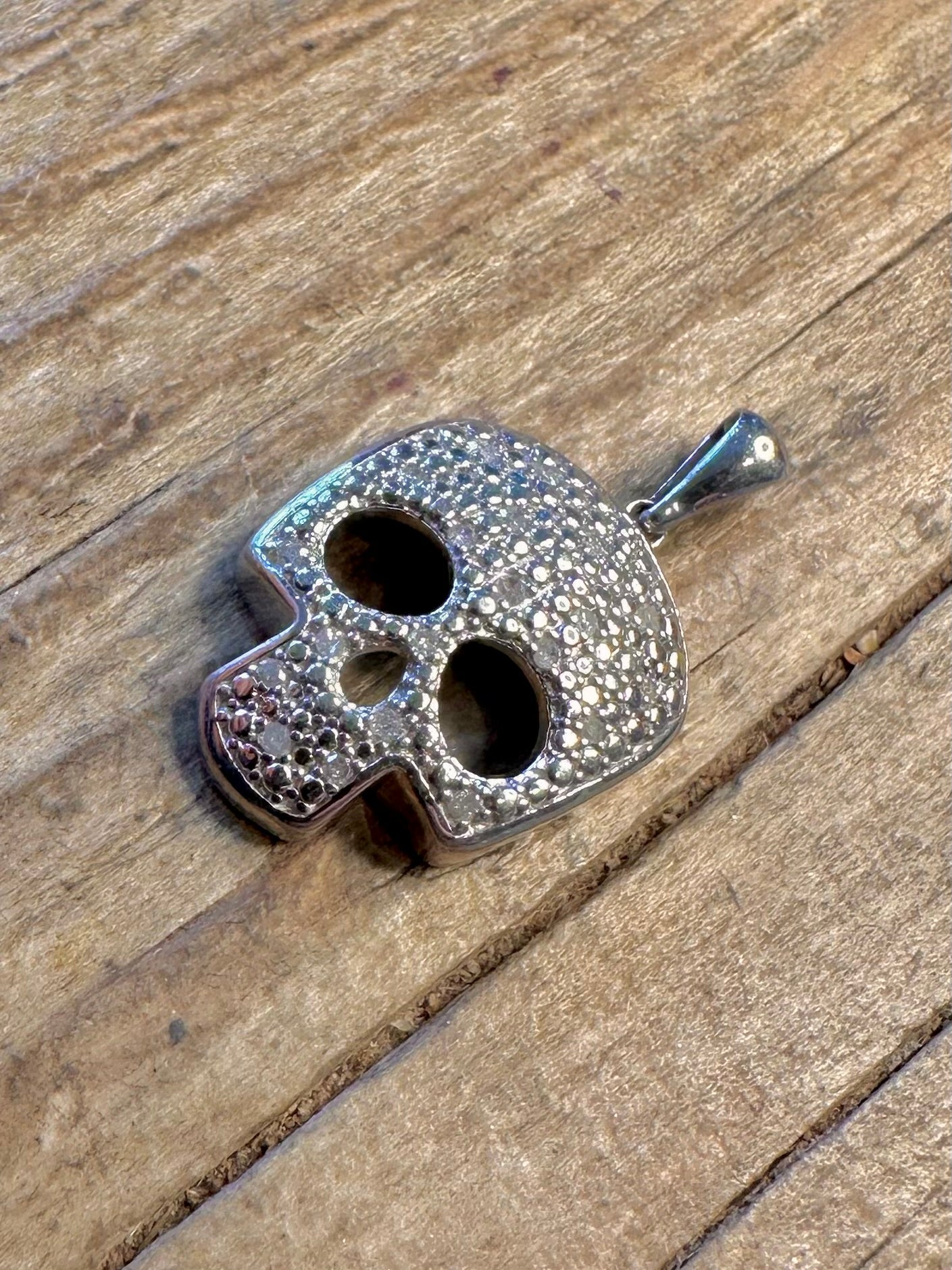 Skull CZ Incrusted 925 Sterling Silver Pendant