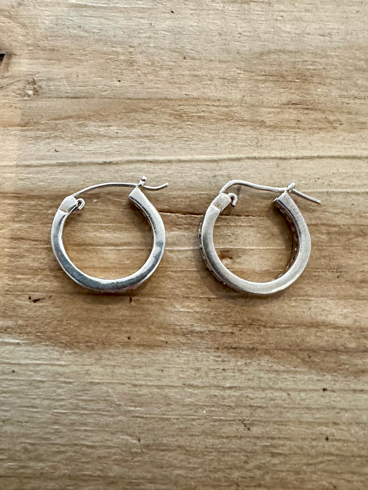 Modern CZ Hoop 925 Silver Earrings