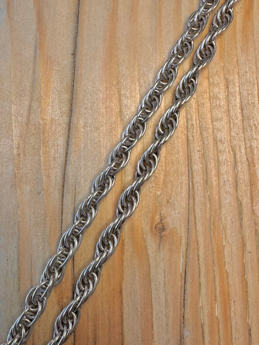 Vintage Thick Rope Chain 925 Sterling Silver 18 inch Necklace