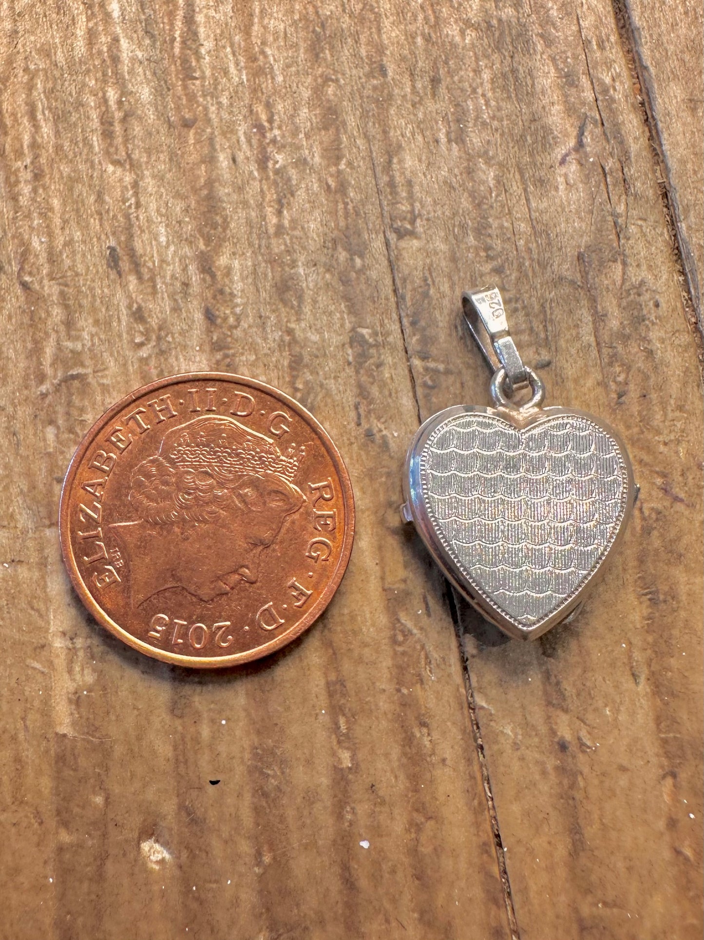 Heart Engraved Locket 925 Sterling Silver Pendant