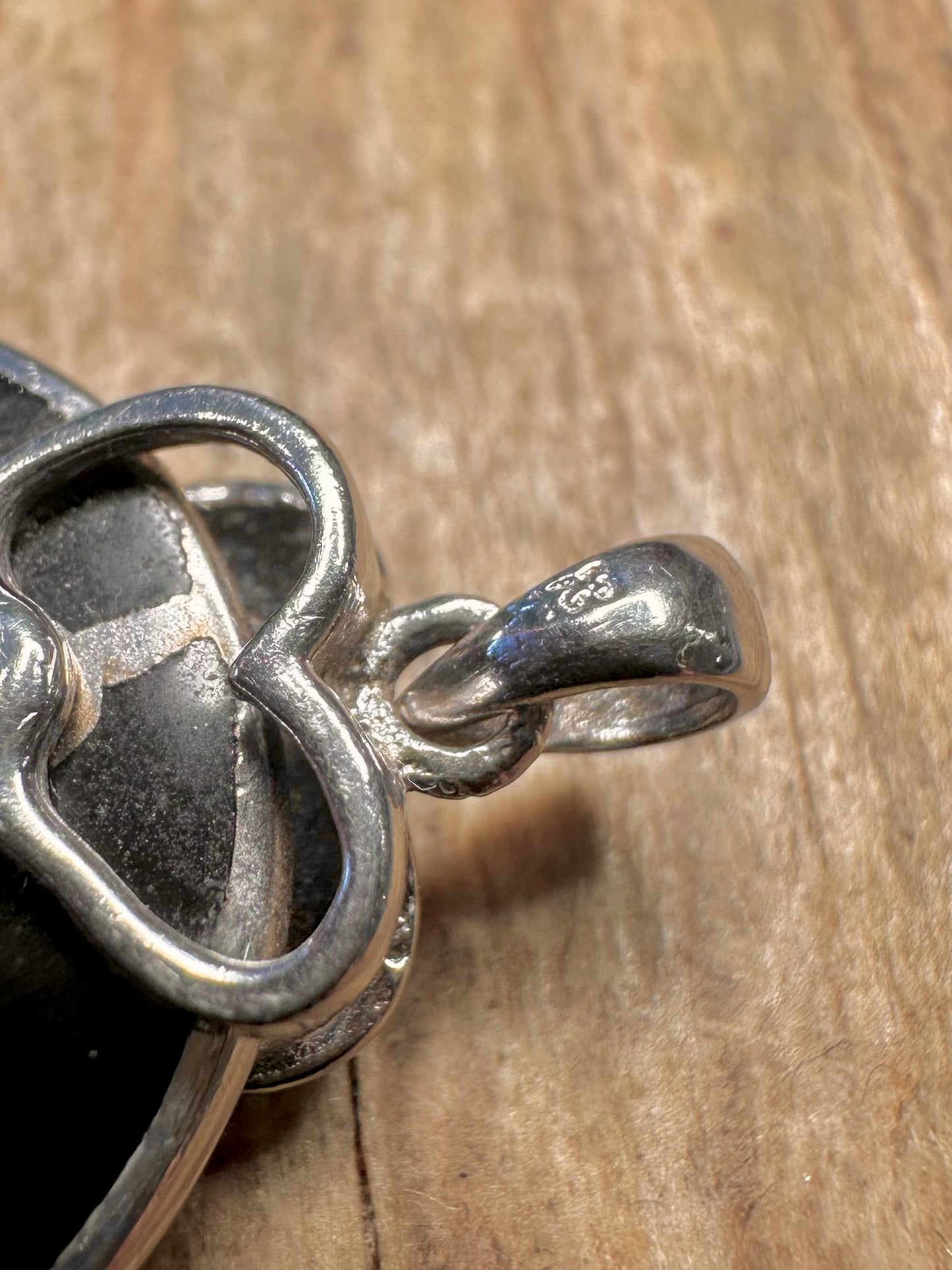 Modernist Pantha Print Heart 925 Sterling Silver Pendant