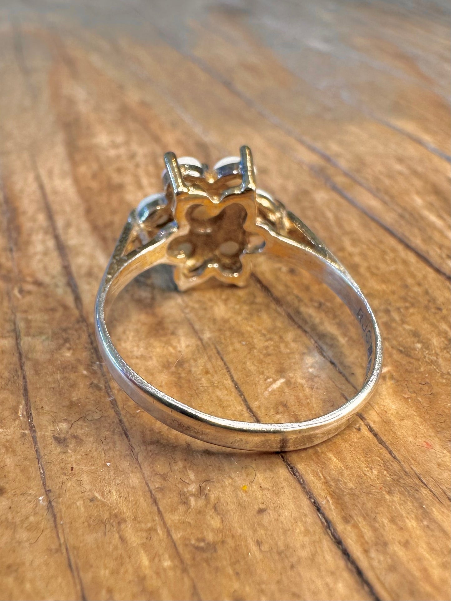 Opal-Cluster 1978 Hersteller RJC 925 Sterlingsilber Größe M Ring