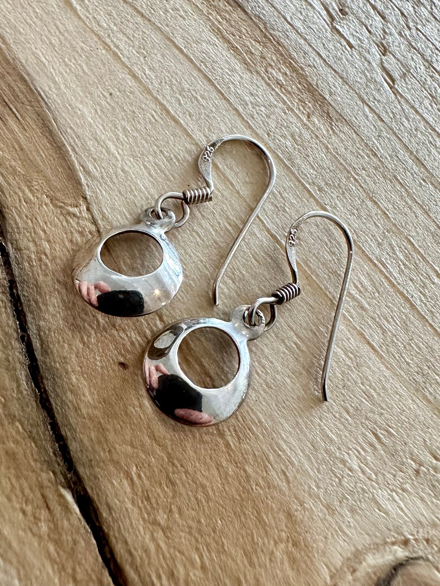 Modern Circle Shaped 925 Silver Earrings