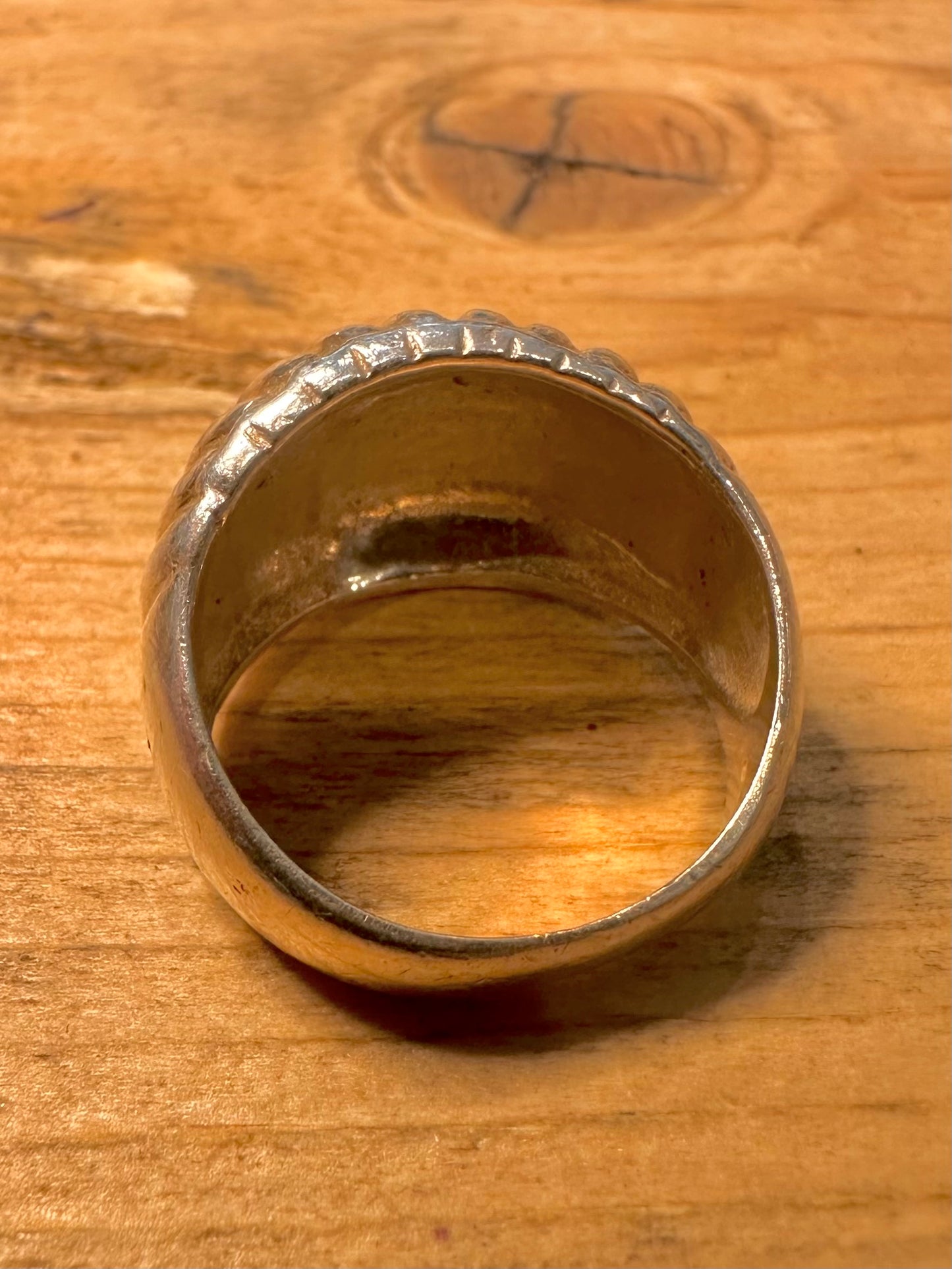 Abstract Textured Dome 925 Silver Size M1/2 Ring