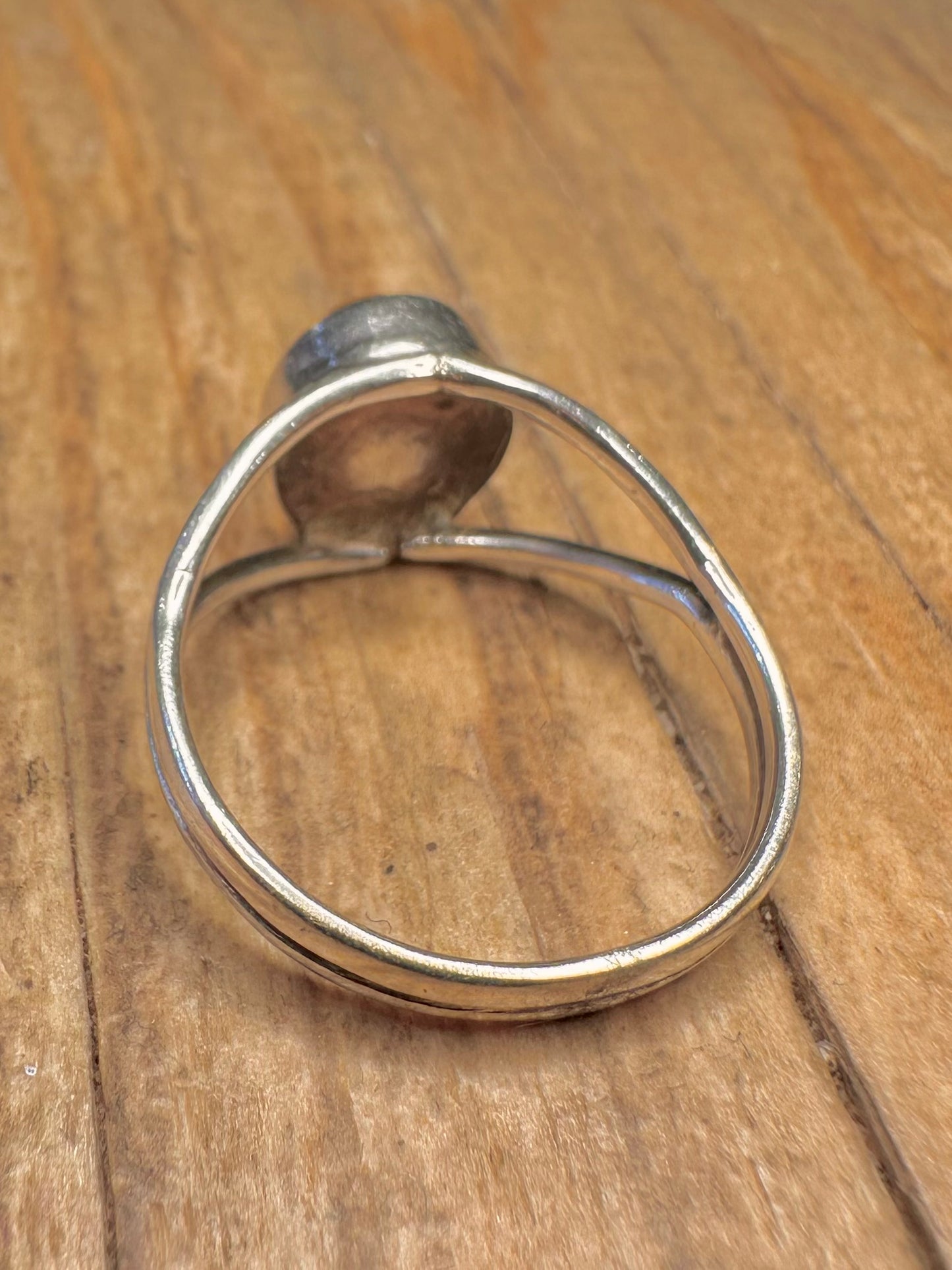 Vintage Yellow Stone 925 Sterling Silver Size R Ring