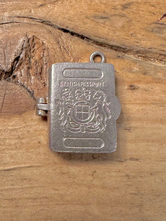 Vintage British Passport with Papers 925 Silver Charm Pendant