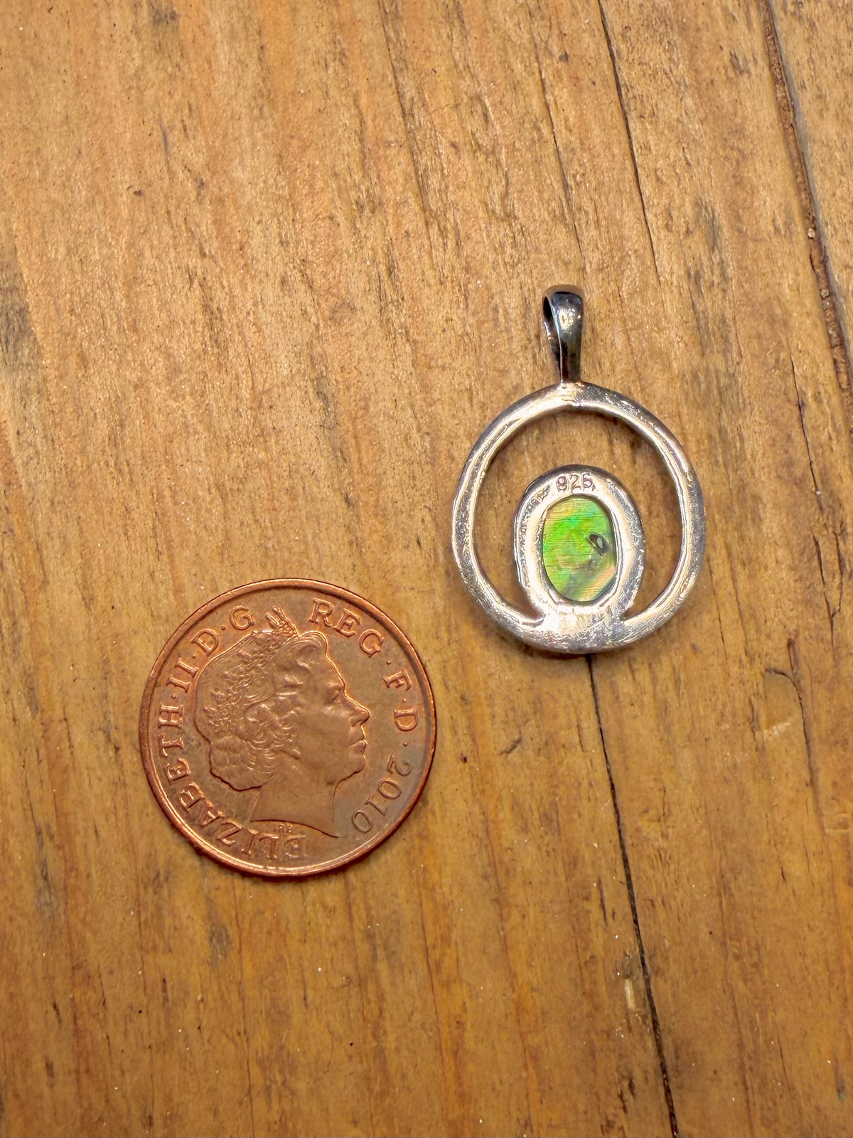 Abalone Circle 925 Sterling Silver Pendant
