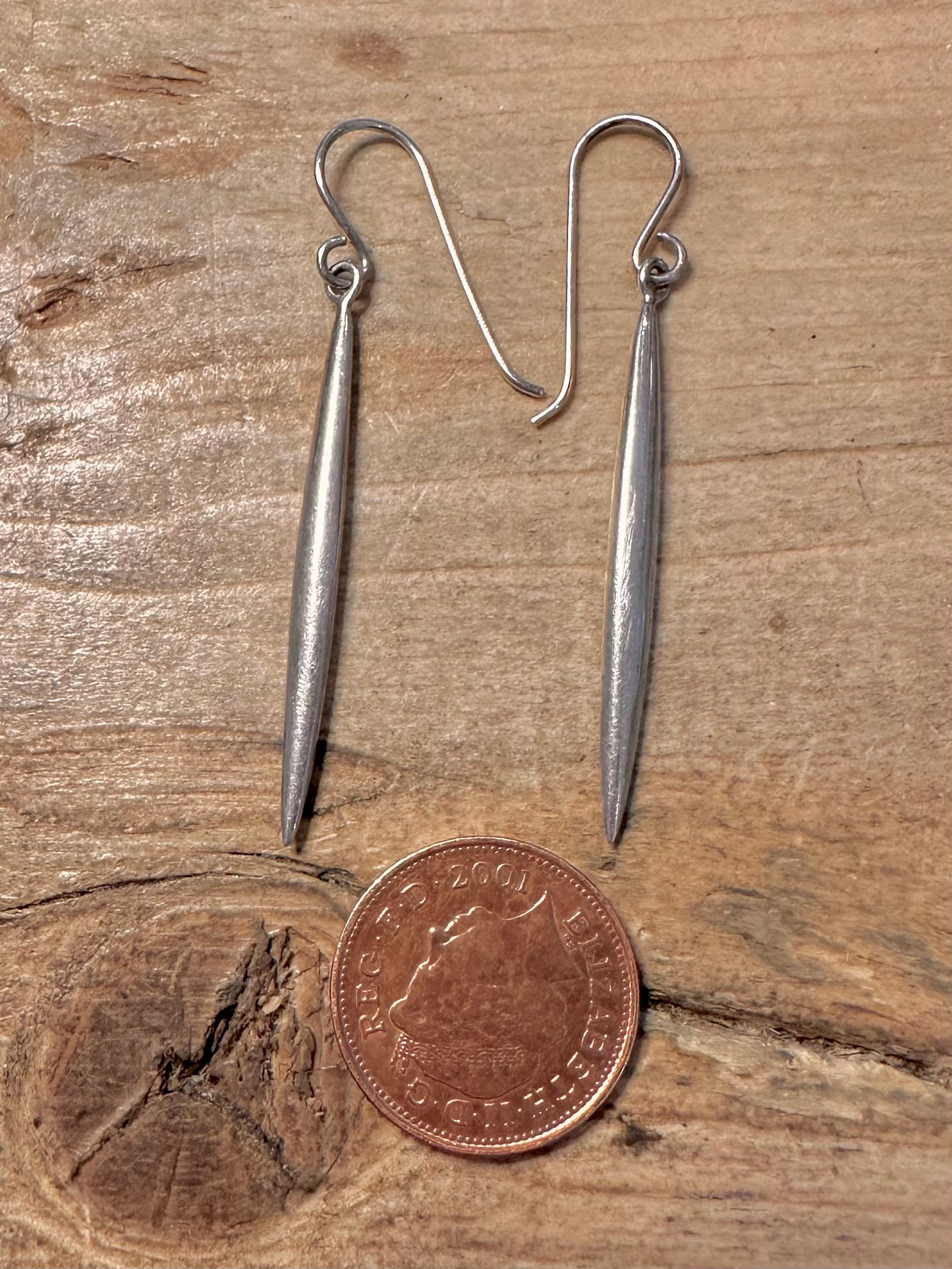 Modern Plain Dangle 925 Silver Earrings