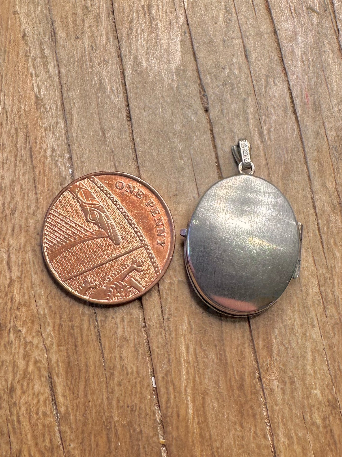 Vintage graviertes Medaillon 925 Sterling Silber Anhänger
