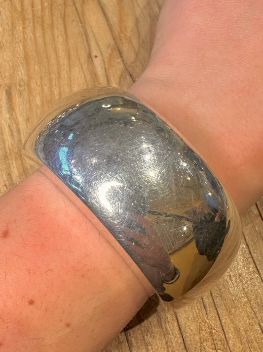 Modernist 2002 Chunky Heavy Cuff 925 Sterling Silver Bangle