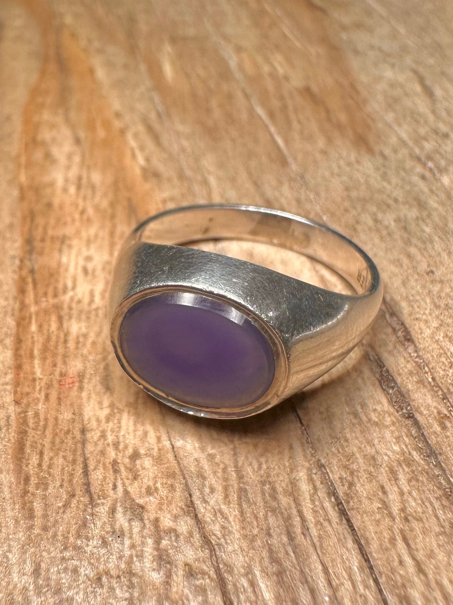 Vintage Dark Blue 925 Sterling Silver Size M Ring