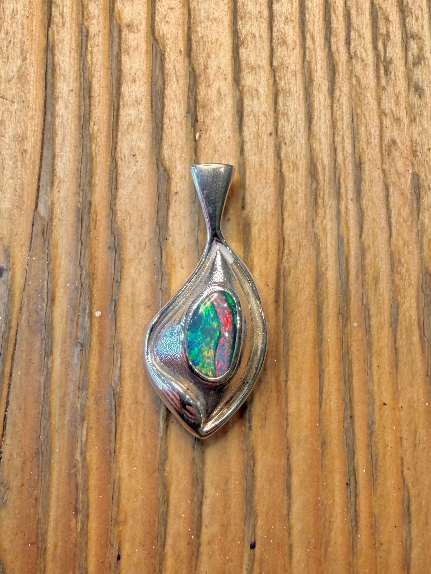 Abstract Opal 925 Sterling Silver Pendant