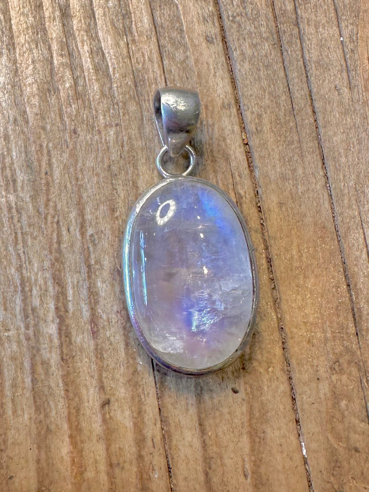 Mondstein Oval 925 Sterling Silber Anhänger