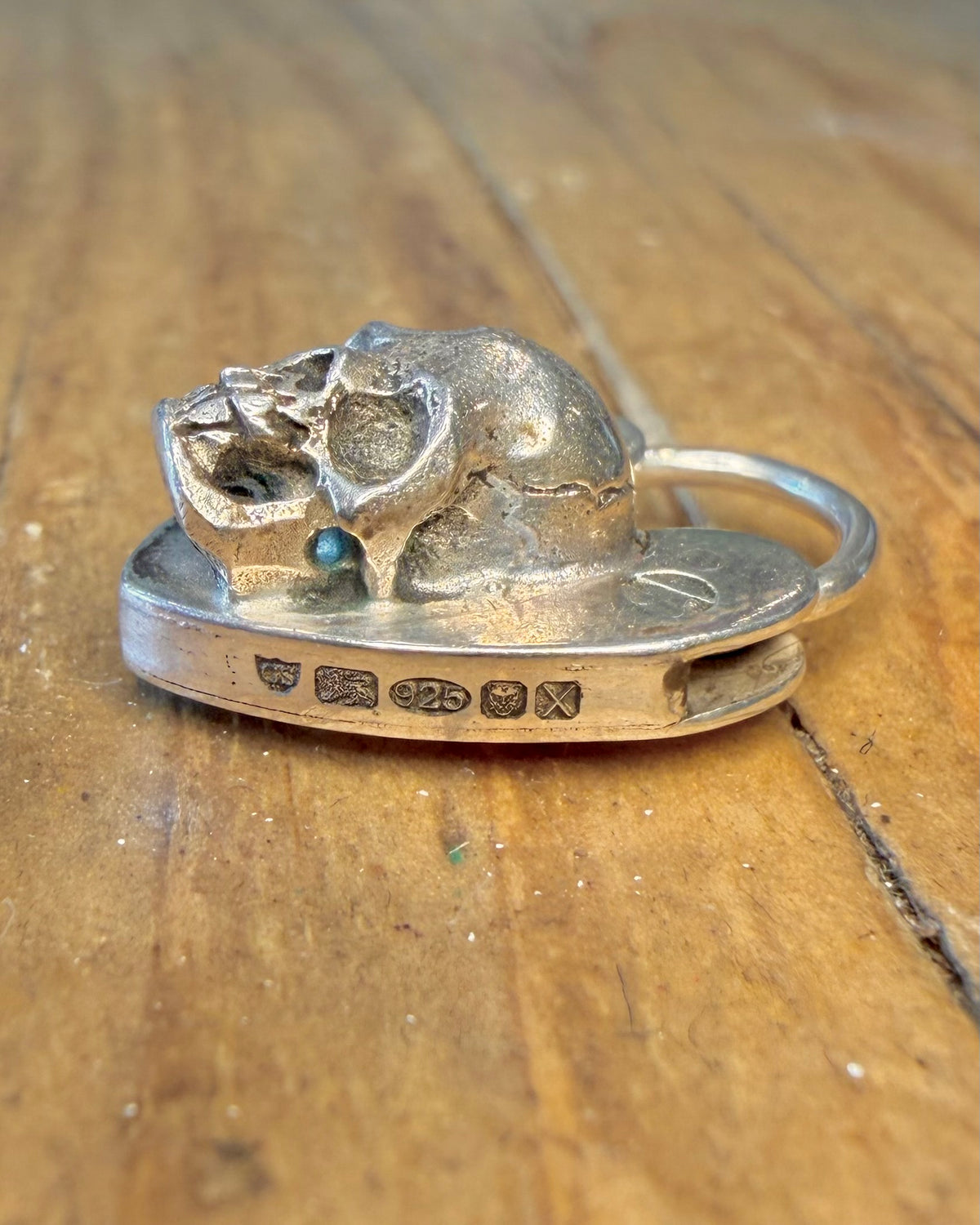 Gypsy Silver 2022 Skull Heart Padlook London 925 Sterling Silver Pendant