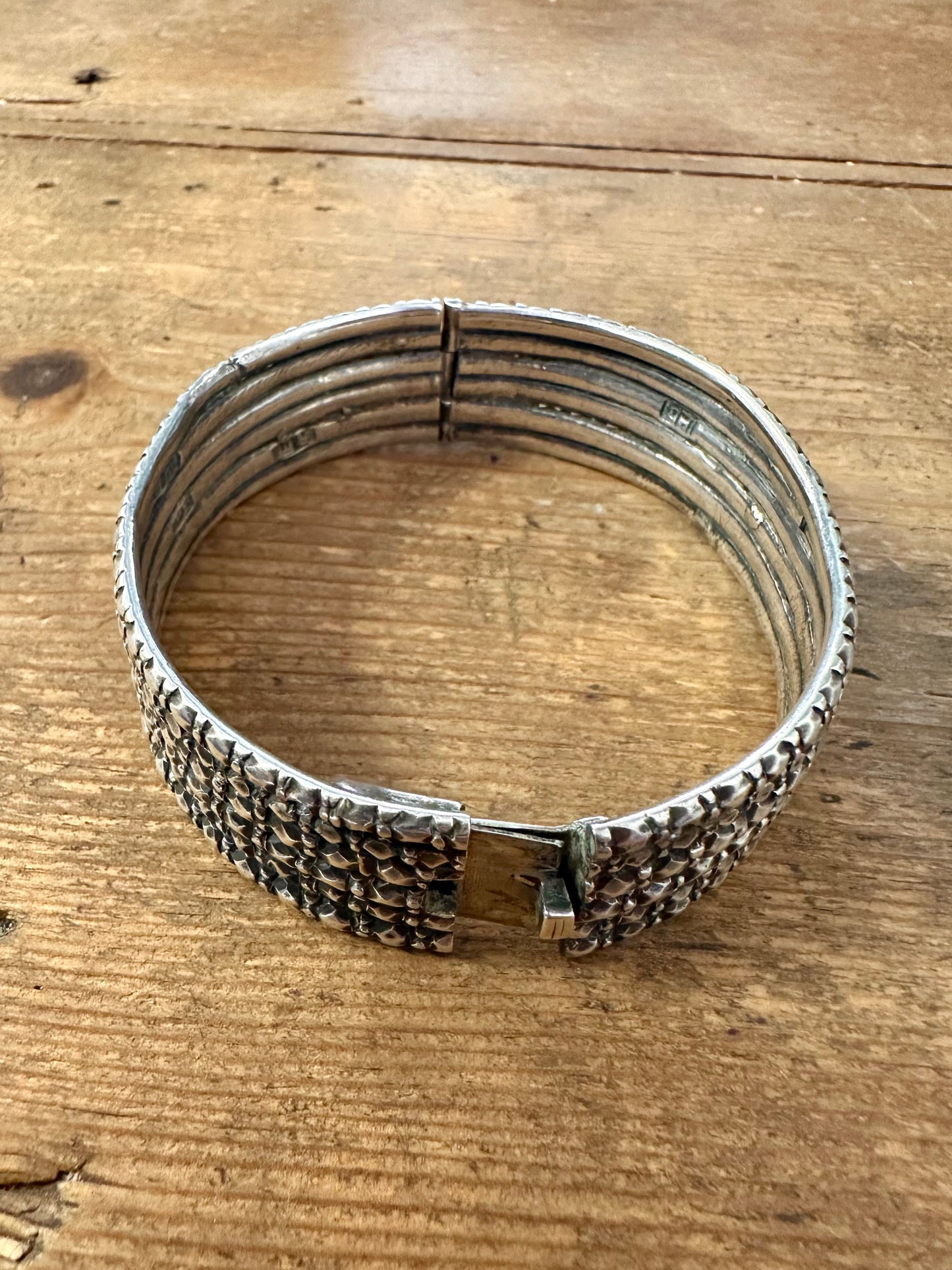 Vintage Heavy Tribal Silver Marked Bangle