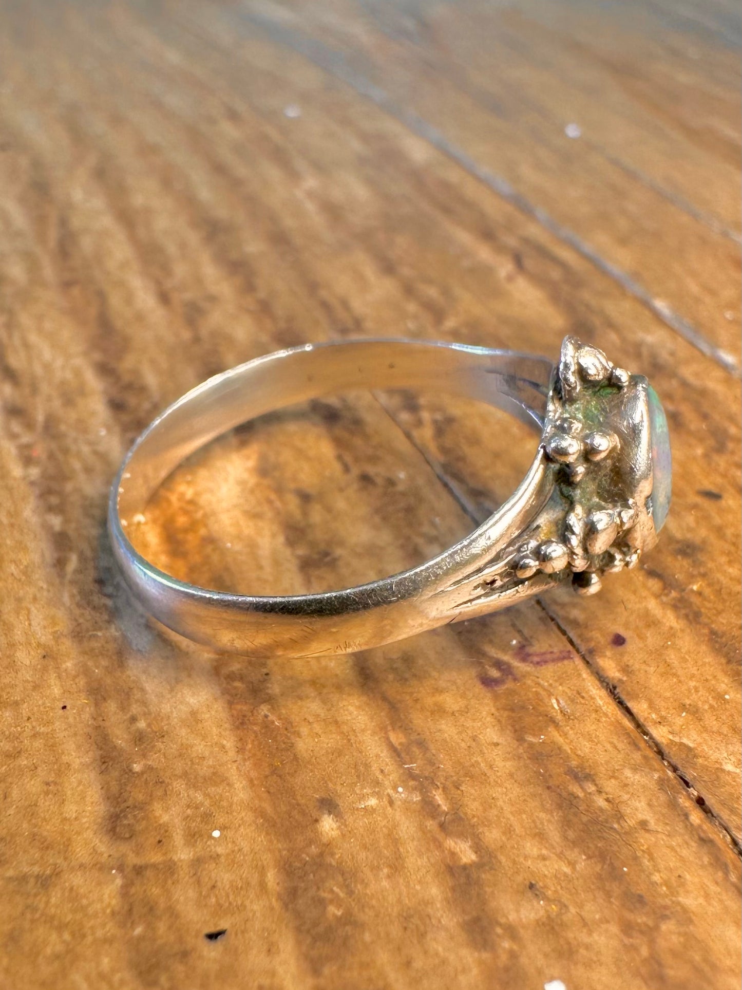 Ornate Opal 925 Sterling Silver Size R1/2 Ring