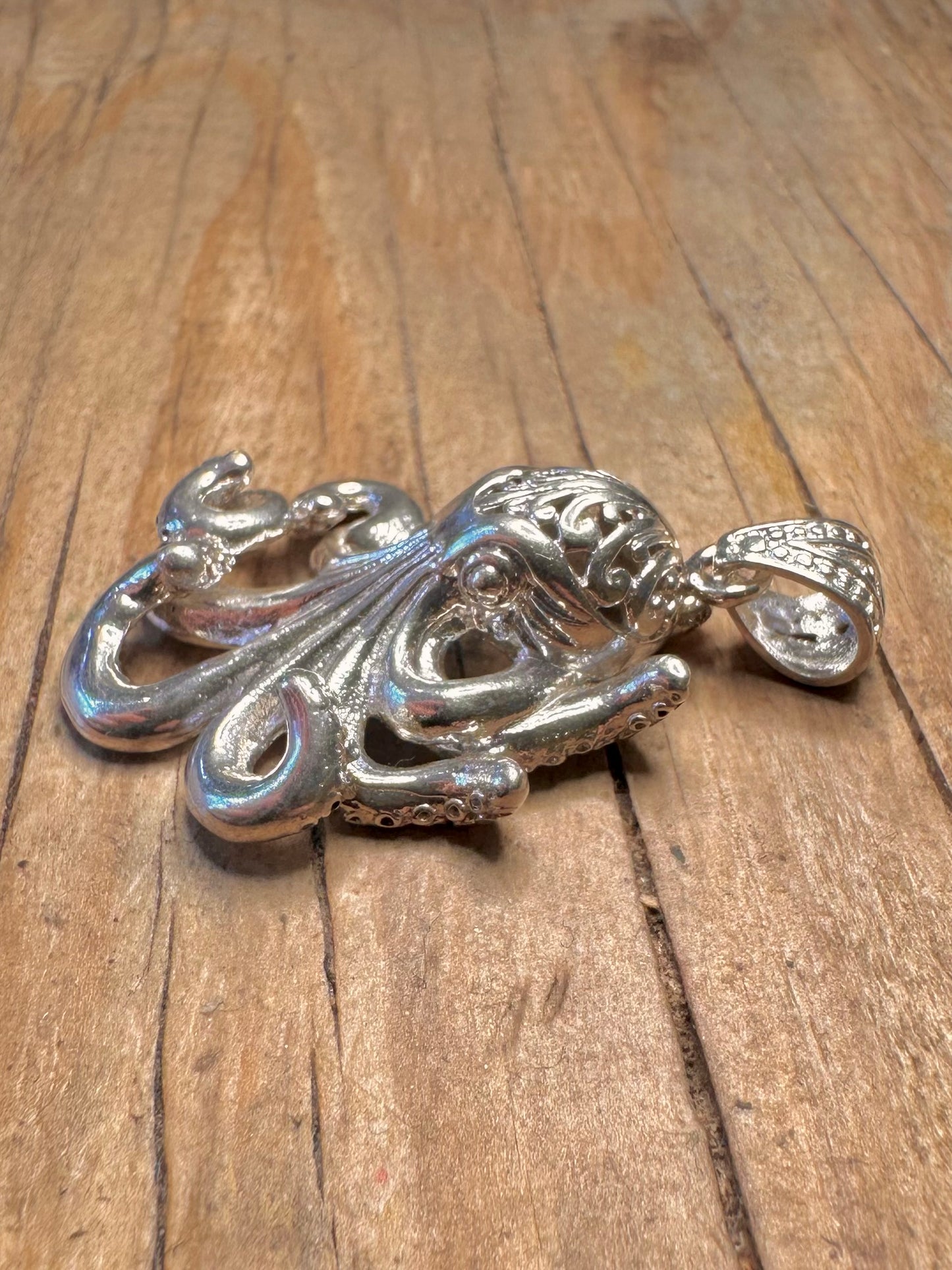 Modern Octopus 925 Sterling Silver Pendant