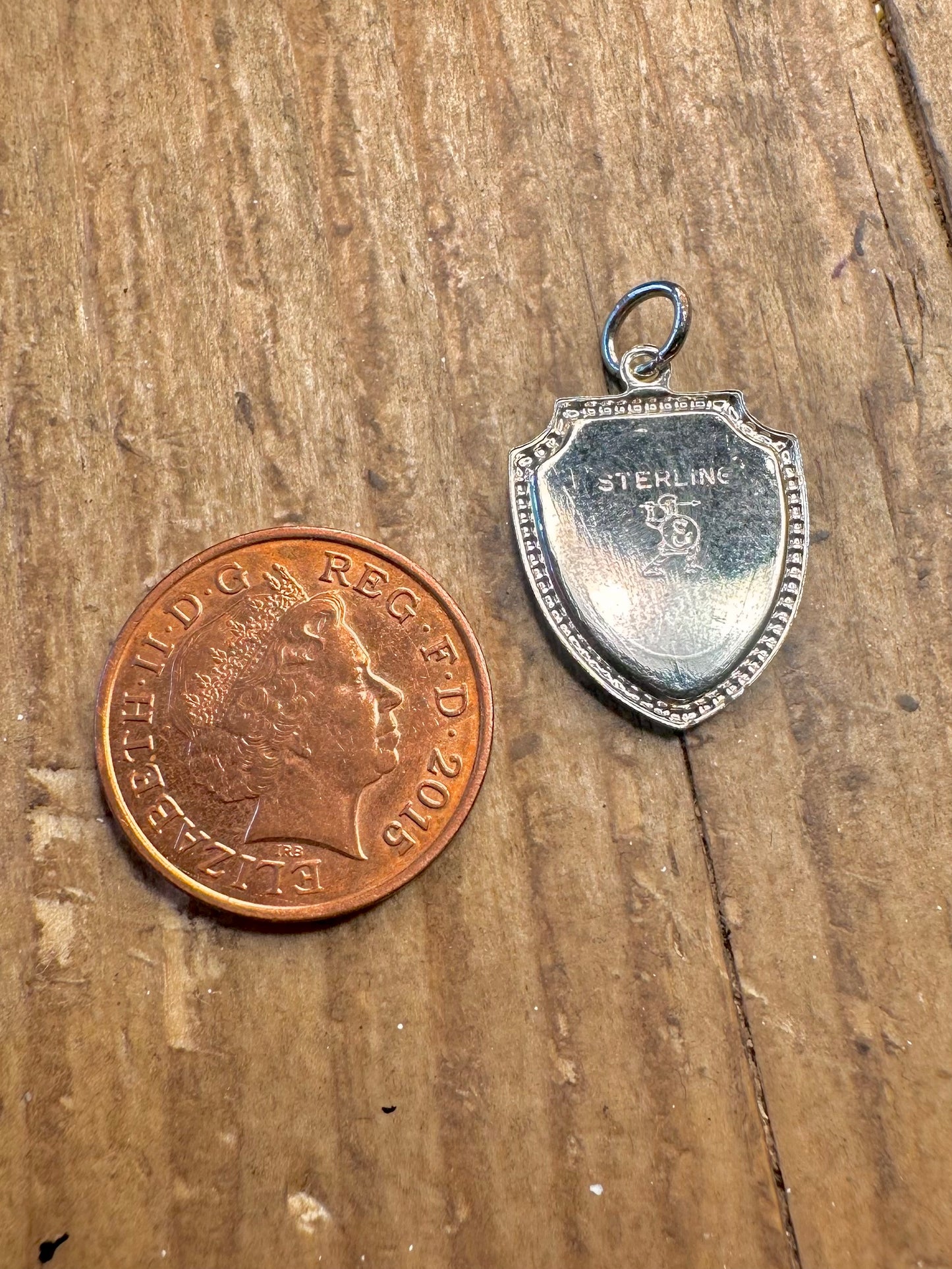 Meteor Crater Arizona Enamel Crest 925 Sterling Silver Charm Pendant