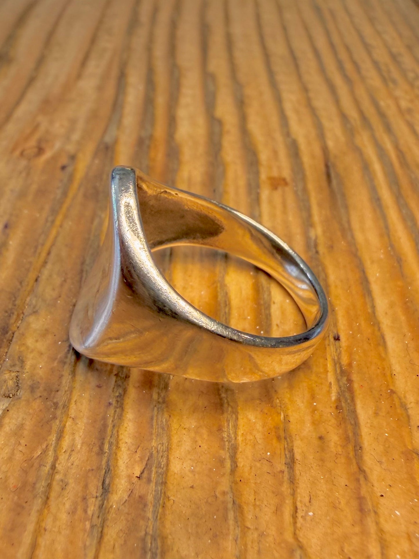 Oval Signet 925 Sterling Silver Size S Ring